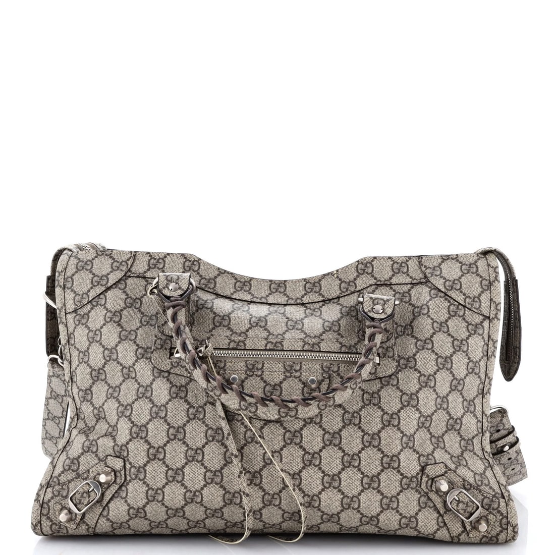 Gucci x Balenciaga The Hacker Project Neo Classic City Bag GG Coated Canvas: Gucci x Balenciaga The Hacker Project Neo Classic City Bag GG Coated Canvas The Gucci x Balenciaga The Hacker Project Neo Classic City Bag GG Coated Canvas boasts a striking brown canvas exterior with