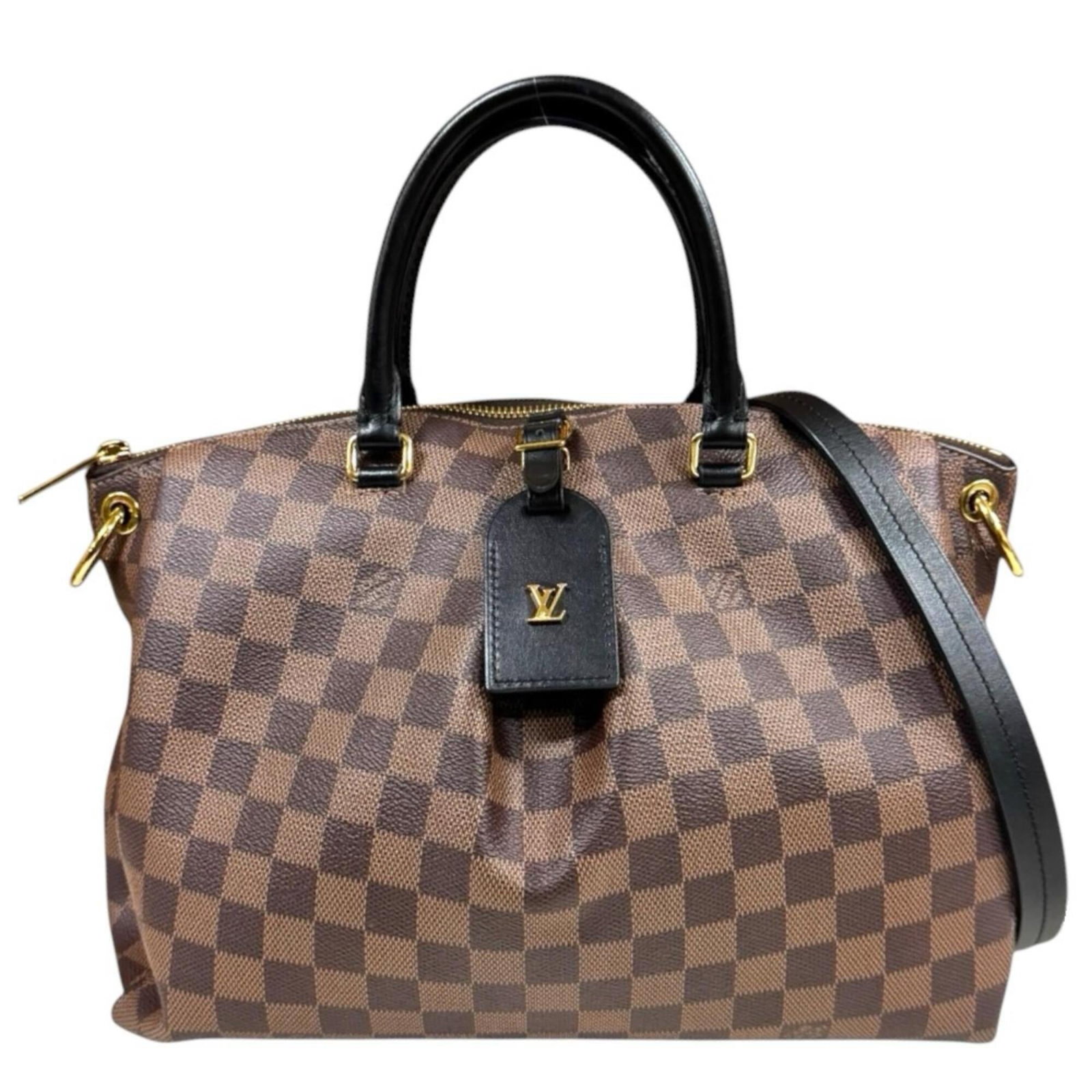 Shoulder Bag Damier Canvas by Louis Vuitton: Shoulder Bag Damier Canvas by Louis Vuitton Damier Canvas by Louis Vuitton Shoulder Bag features the iconic Damier pattern in rich brown, crafted from high-quality Damier canvas. This stylish