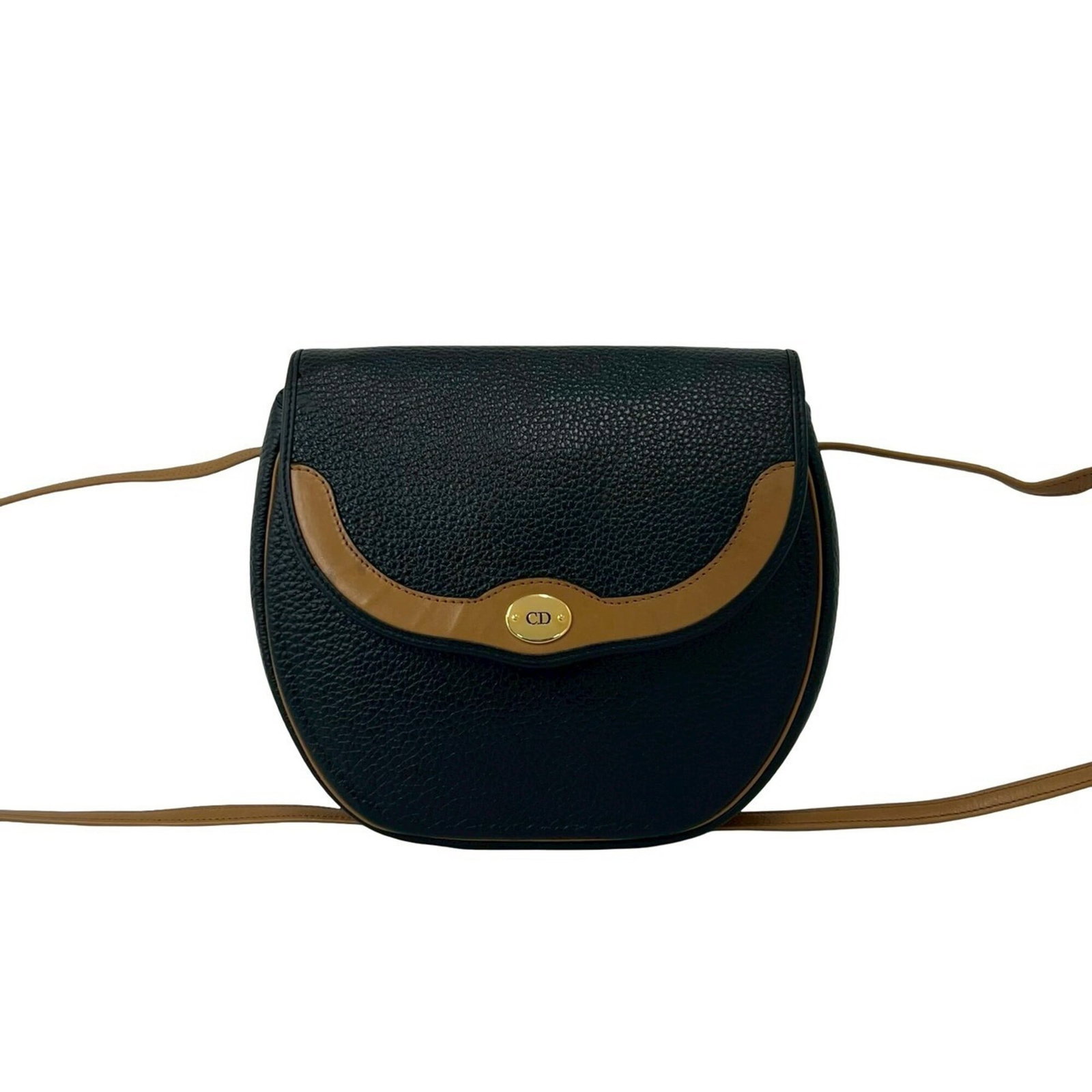 Shoulder bag leather by Christian Dior: Shoulder bag leather by Christian Dior Christian Dior's Pochette shoulder bag is crafted from rich, supple leather in two elegant colors: black and brown. Measuring just 20cm x 21cm x 5.5cm, this