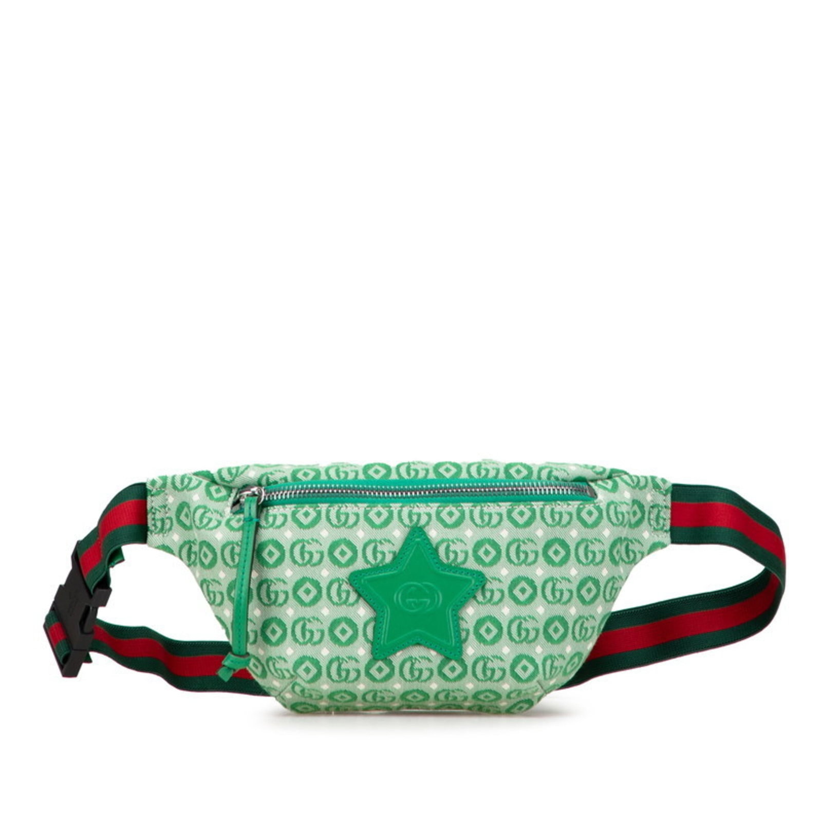 Canvas Gucci Fanny Pack: Canvas Gucci Fanny Pack Canvas Gucci Fanny Pack in Green. This canvas fanny pack from Gucci features a vibrant green color and measures 12cm x 26cm x 14cm. Includes a dust bag for storage. Item