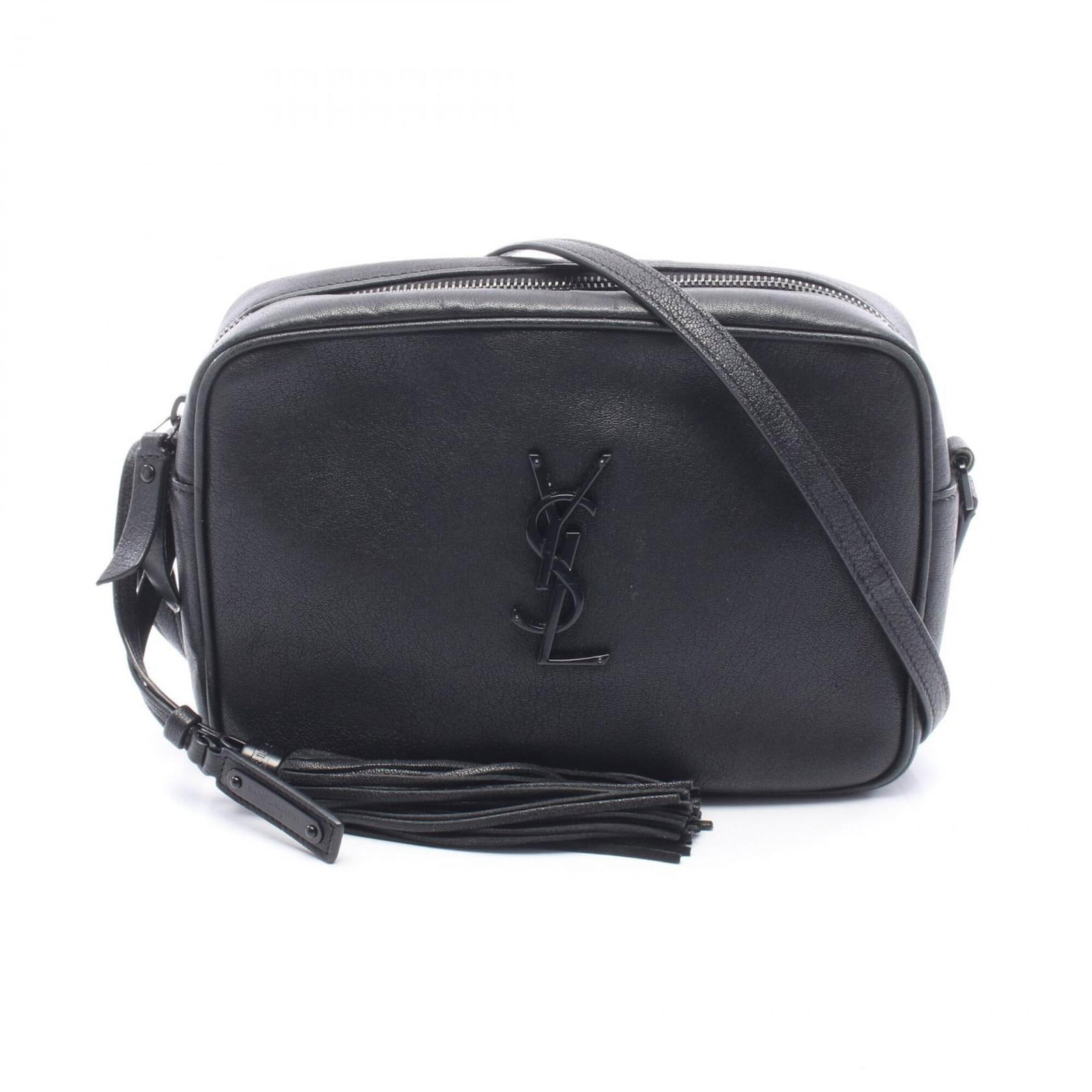 Saint Laurent Yves Handbag Leather Shoulder Bag: Saint Laurent Yves Handbag Leather Shoulder Bag Black leather shoulder bag from Yves Saint Laurent, featuring a sleek design with clean lines and a classic silhouette. Measuring 15.5cm x 23cm x 6cm,