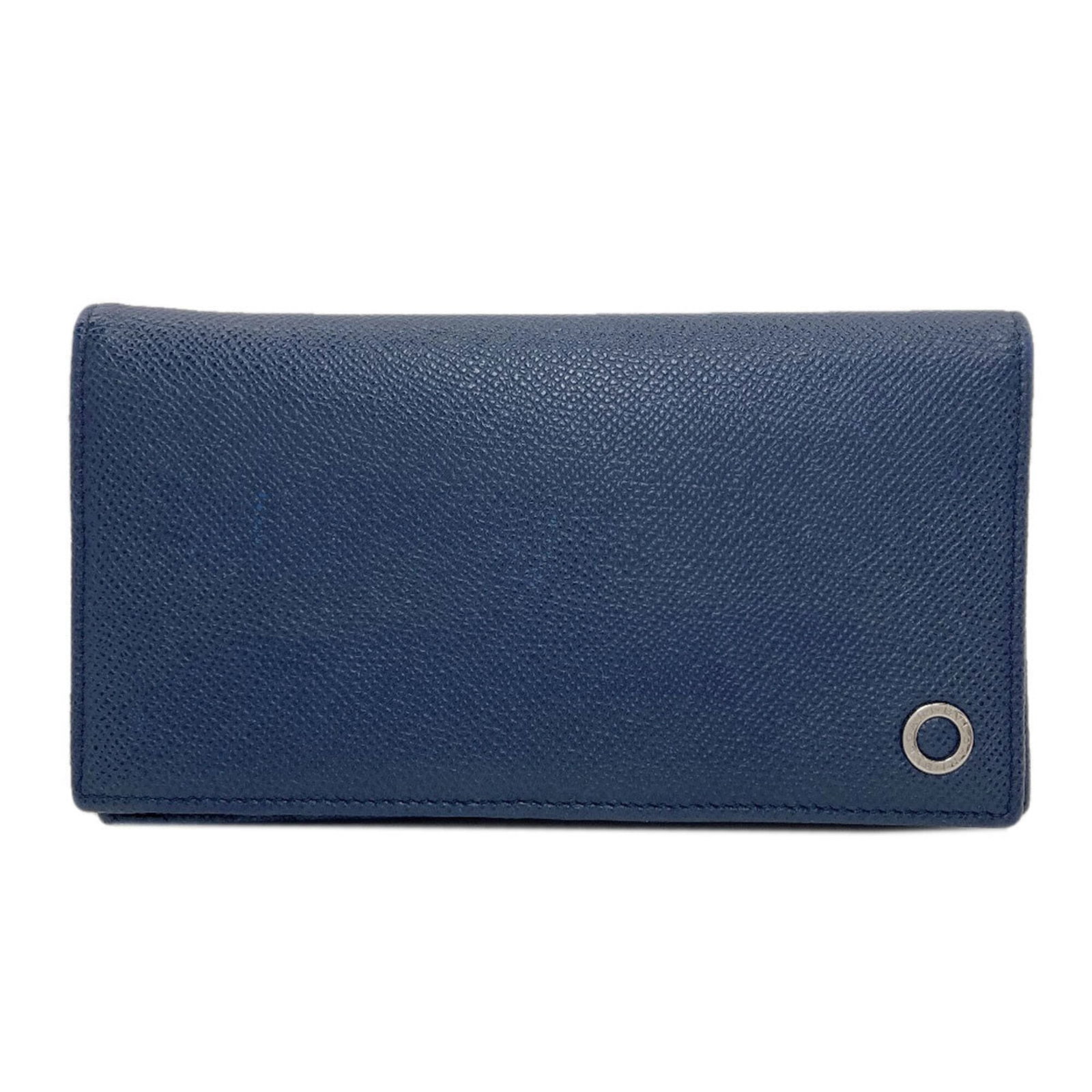 Long Bi fold Wallet Leather: Long Bi fold Wallet Leather Navy leather construction with a classic bi-fold design, featuring six card slots and one coin purse for added functionality. The long wallet measures 9.5cm x 17.5cm x 1.5c