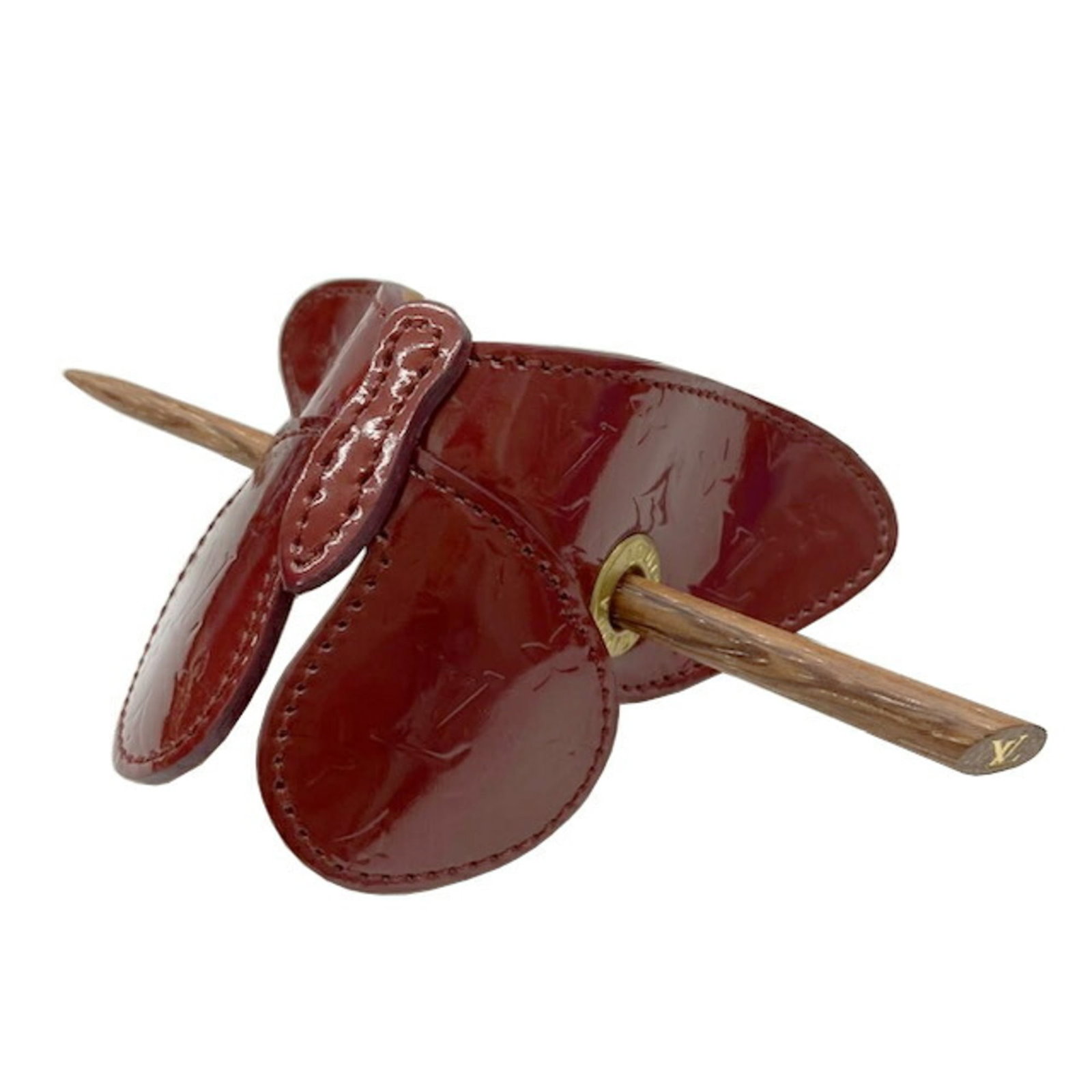 Vernis Kanzashi Louis Vuitton: Vernis Kanzashi Louis Vuitton Vernis Kanzashi Louis Vuitton is a small, red-colored accessory measuring 9cm x 11cm. It features the iconic Vernis material and bears a signature from the artist. This u