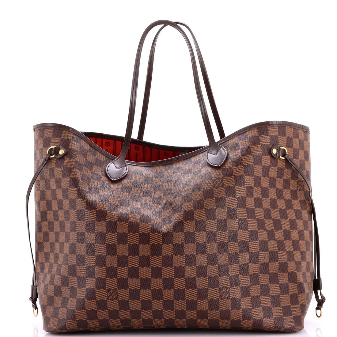 Louis Vuitton Neverfull NM Tote Damier GM: Louis Vuitton Neverfull NM Tote Damier GM Brown Louis Vuitton Neverfull NM Tote Damier GM in Fair Condition. This iconic tote features canvas-coated exterior, brown Damier GM pattern, and a spacious