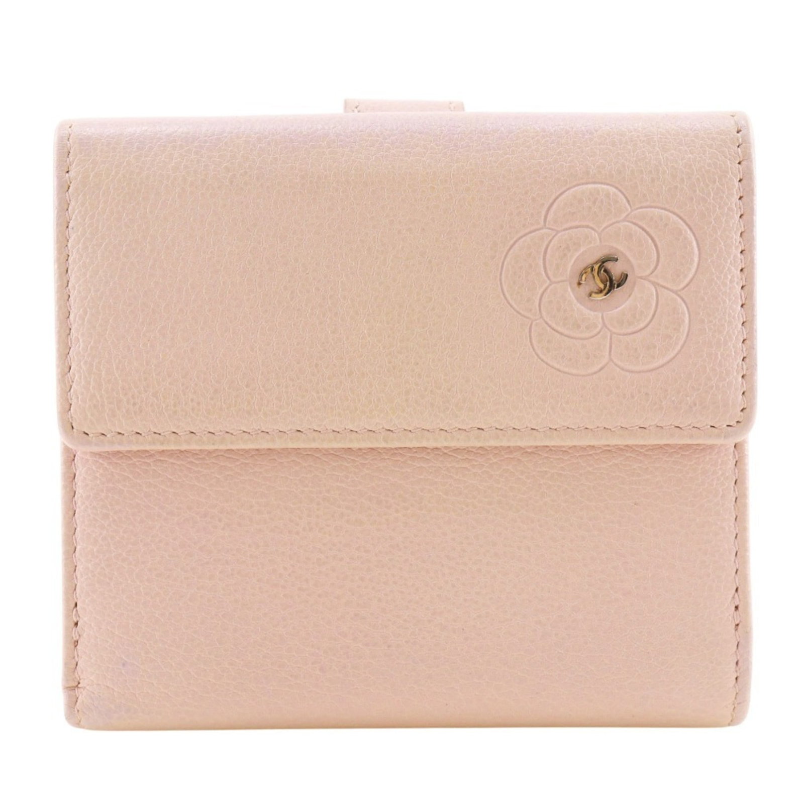 Chanel Wallet (Bi-Fold) Leather: Chanel Wallet (Bi-Fold) Leather Chanel MPN 141126024 bi-fold leather wallet in pink, measuring 10cm x 11cm x 2cm. This stylish and compact wallet features high-quality leather construction, perfect