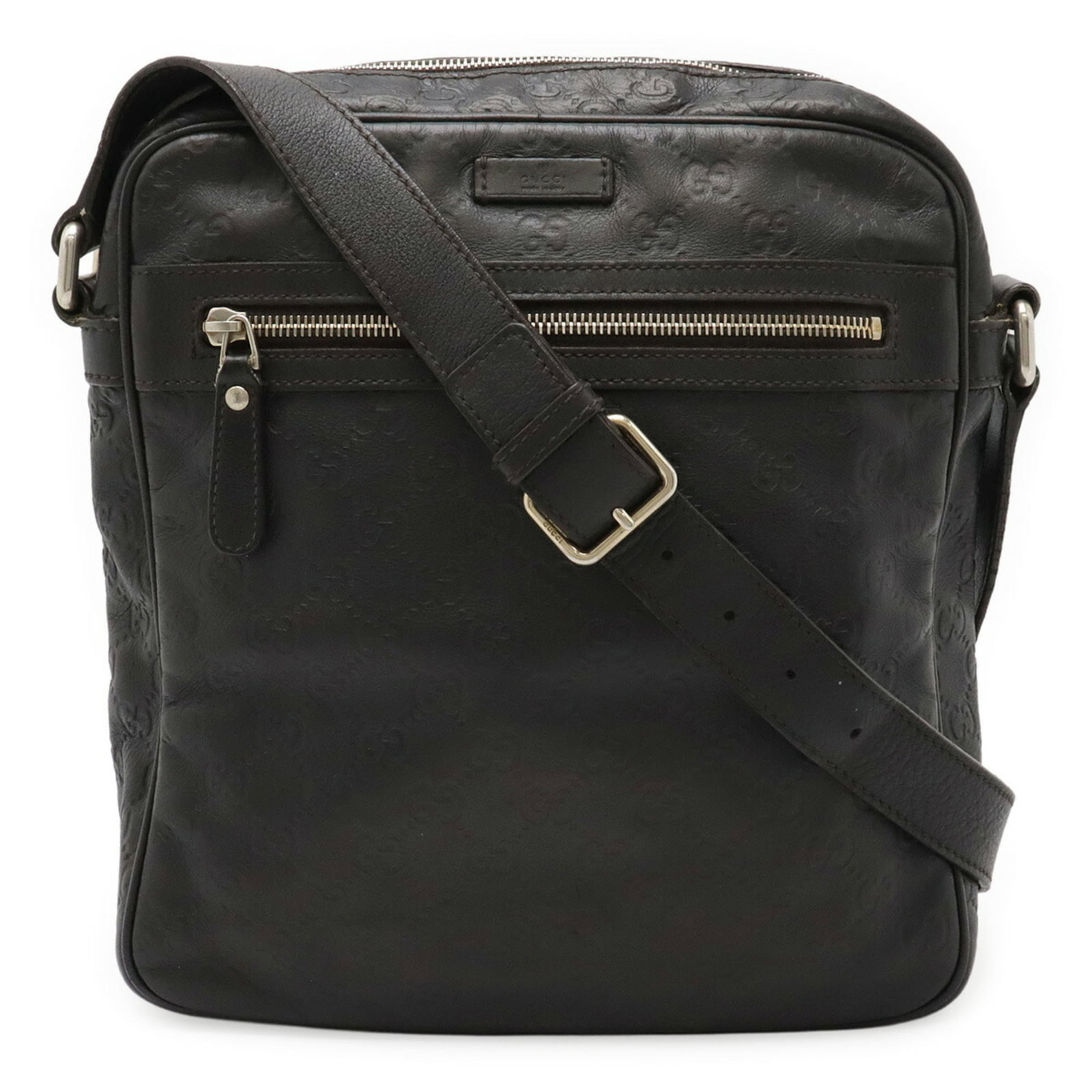 Gucci Shoulder Bag Leather: Gucci Shoulder Bag Leather This Gucci shoulder bag features high-quality black leather construction, measuring 28.5cm x 26cm x 7cm. Made in Italy, the bag's sleek design and classic style make it a