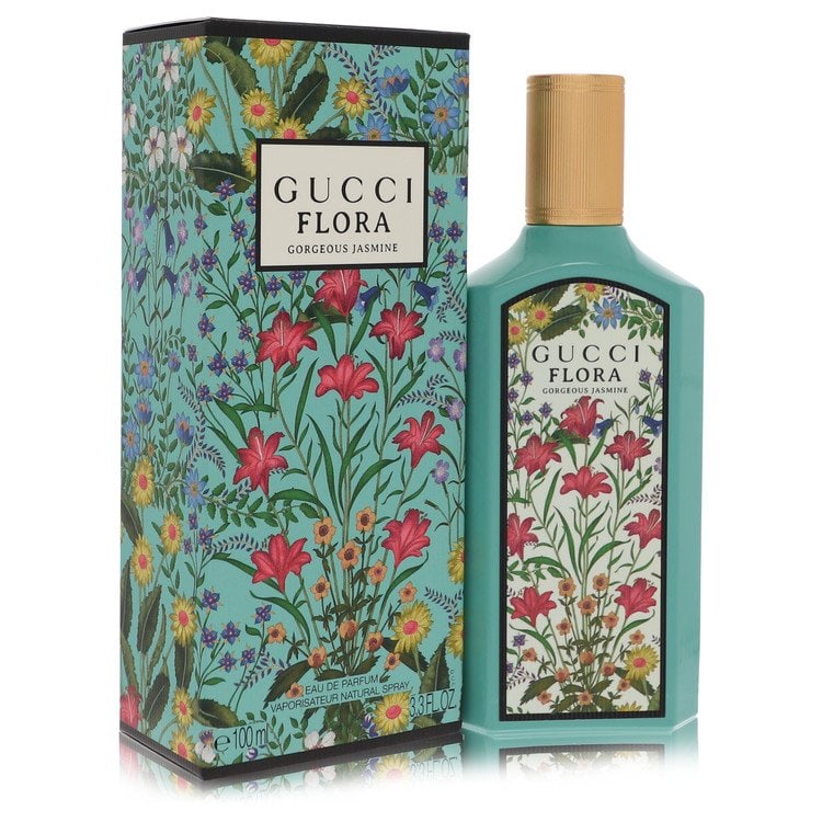 Flora Gorgeous Jasmine by Gucci Eau De Parfum Spray 3.3 oz: Flora Gorgeous Jasmine by Gucci Eau De Parfum Spray 3.3 oz Gucci Eau De Parfum Spray Flora Gorgeous in 3.3 oz size, a women's perfume offering a fragrance experience from the renowned brand Gucci. Thi