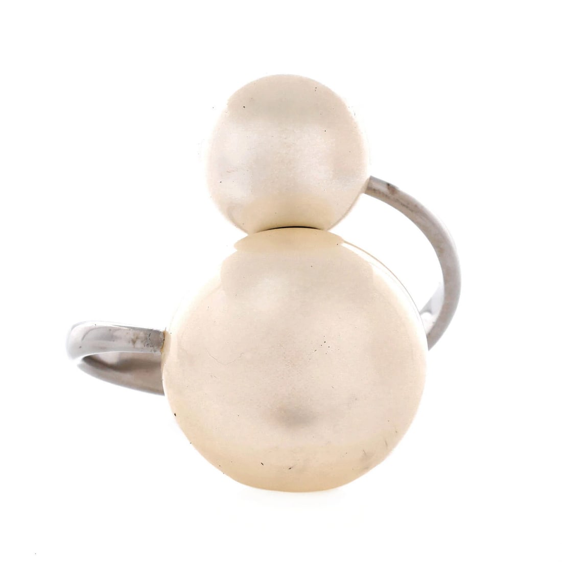 Metal faux pearl cuff bracelet with double pearls from Chanel (1 of 3)
