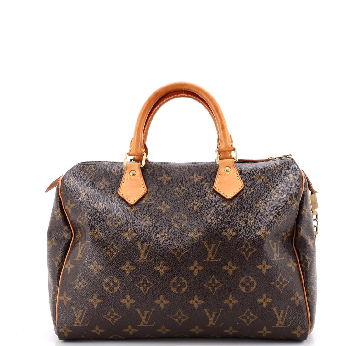 Louis Vuitton Speedy Handbag Monogram Canvas 30: Louis Vuitton Speedy Handbag Monogram Canvas 30 The Louis Vuitton Speedy Handbag Monogram Canvas 30 features a classic design with a timeless brown canvas exterior, adorned with the iconic monogram