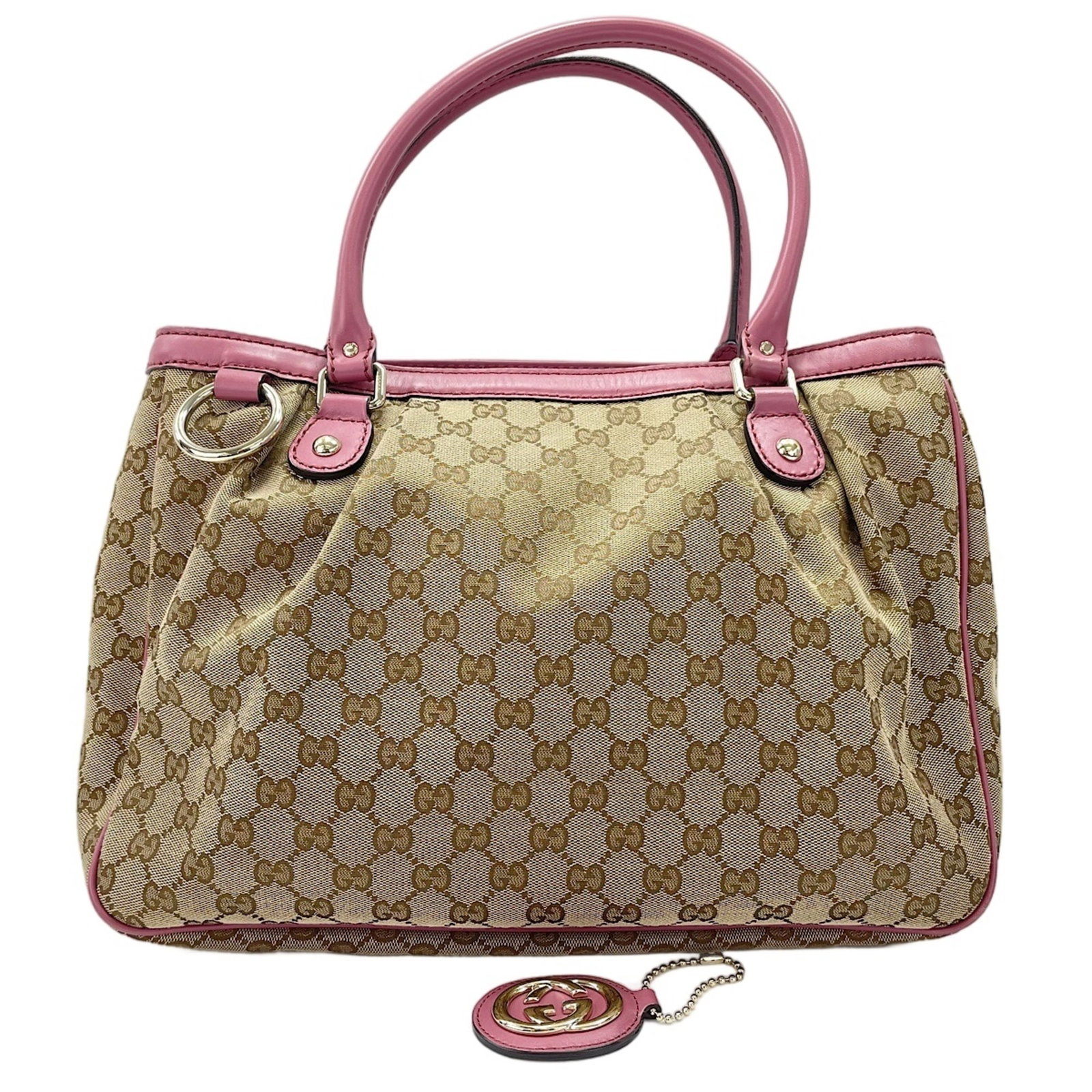 Tote Bag: Tote Bag The Gucci Sukey Tote Bag boasts a classic beige color and spacious dimensions, measuring 28cm x 37cm x 11cm. Its sturdy design features a strap length of 43cm, making it easy to carry