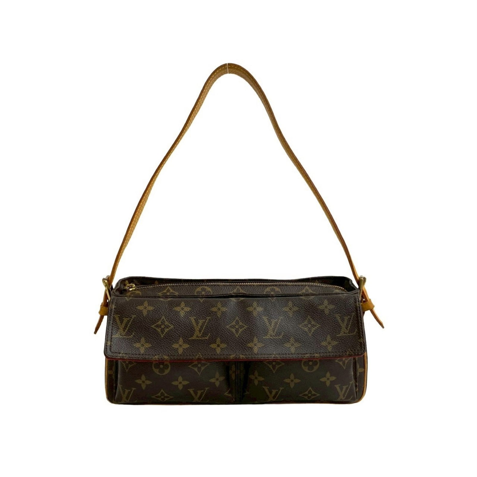Shoulder Bag Leather Louis Vuitton: Shoulder Bag Leather Louis Vuitton Brown Leather Louis Vuitton Shoulder Bag with Classic Design. This luxurious shoulder bag features high-quality leather construction and a timeless design that