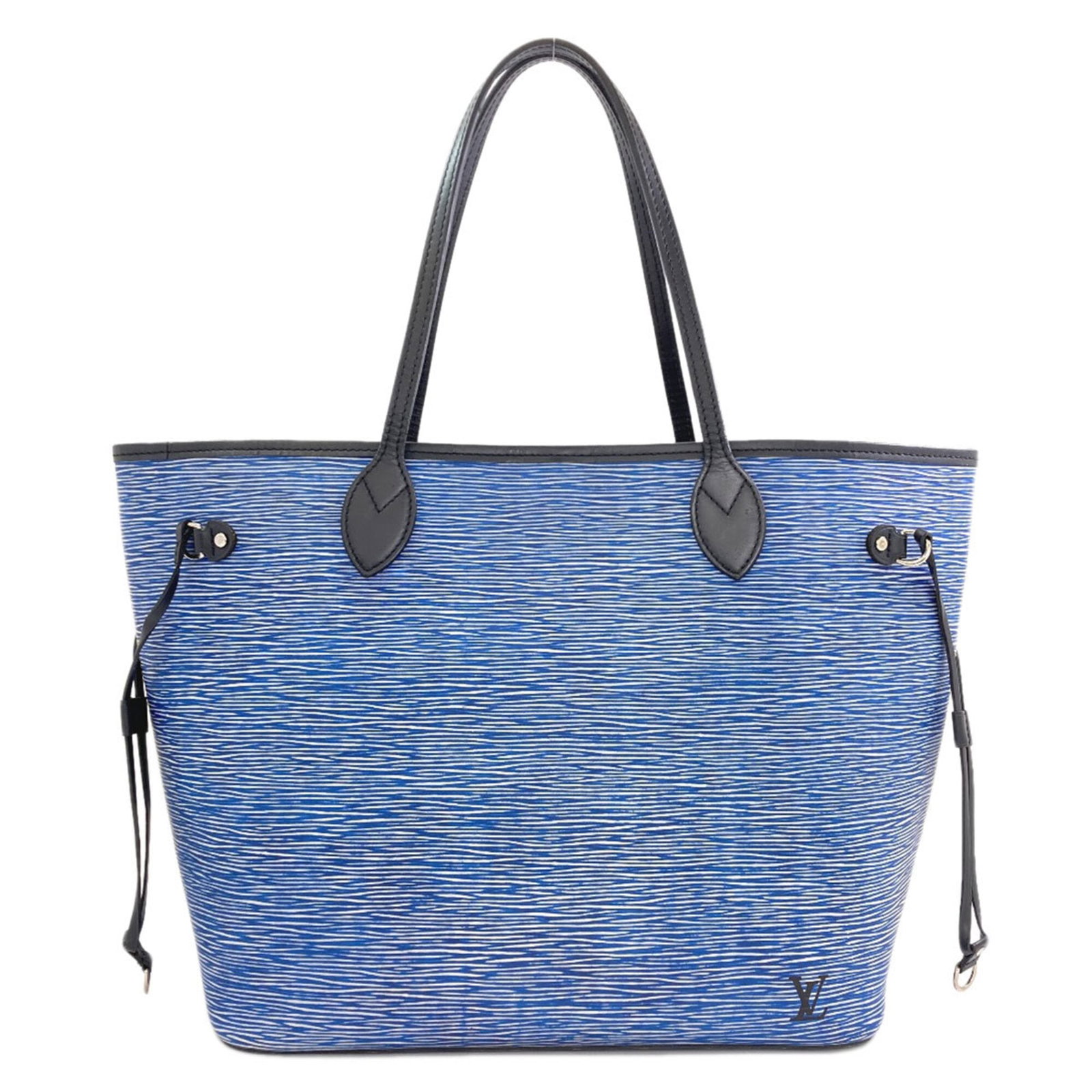 Louis Vuitton Tote Bag Epi Denim Leather: Louis Vuitton Tote Bag Epi Denim Leather Epi denim leather gives this Louis Vuitton tote bag its distinctive look and feel. Measuring 29cm x 47cm x 16.5cm, it features a hook closure and comes with