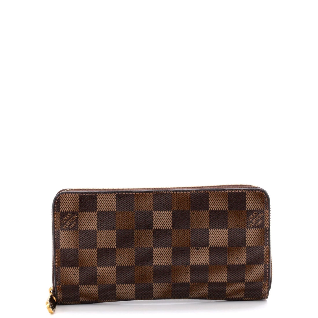 Damier Zippy Wallet by Louis Vuitton: Damier Zippy Wallet by Louis Vuitton Brown Damier Zippy Wallet by Louis Vuitton features canvas plain exterior and leather interior, with gold hardware. The wallet has a classic design, measuring 4"