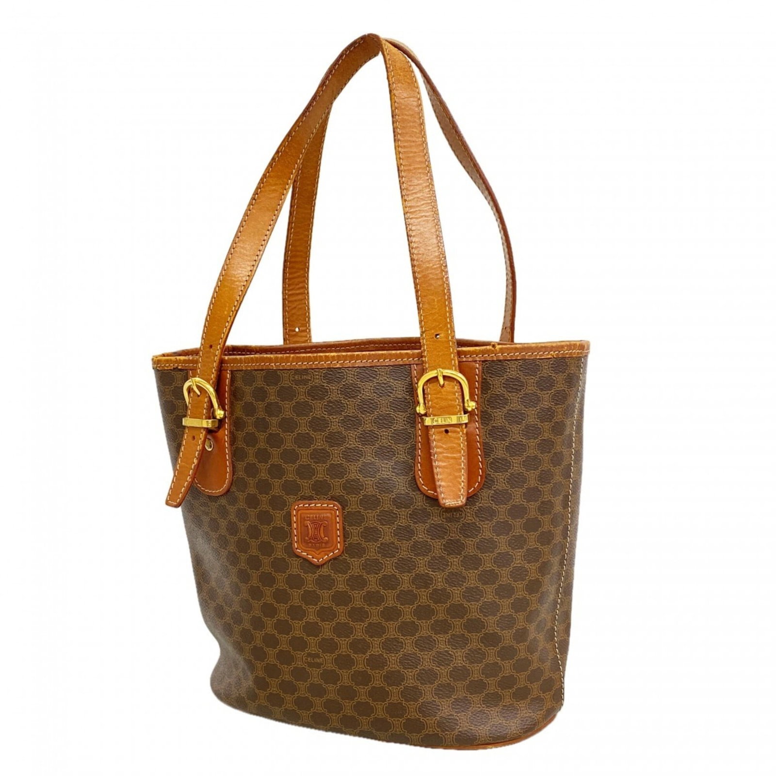 Celine Pvc Tote Bag: Celine Pvc Tote Bag Celine PVC Tote Bag - A stylish and durable tote bag made from high-quality PVC, featuring a classic brown color and gold hardware. Measuring 24.5cm x 24cm x 13cm, this bag is