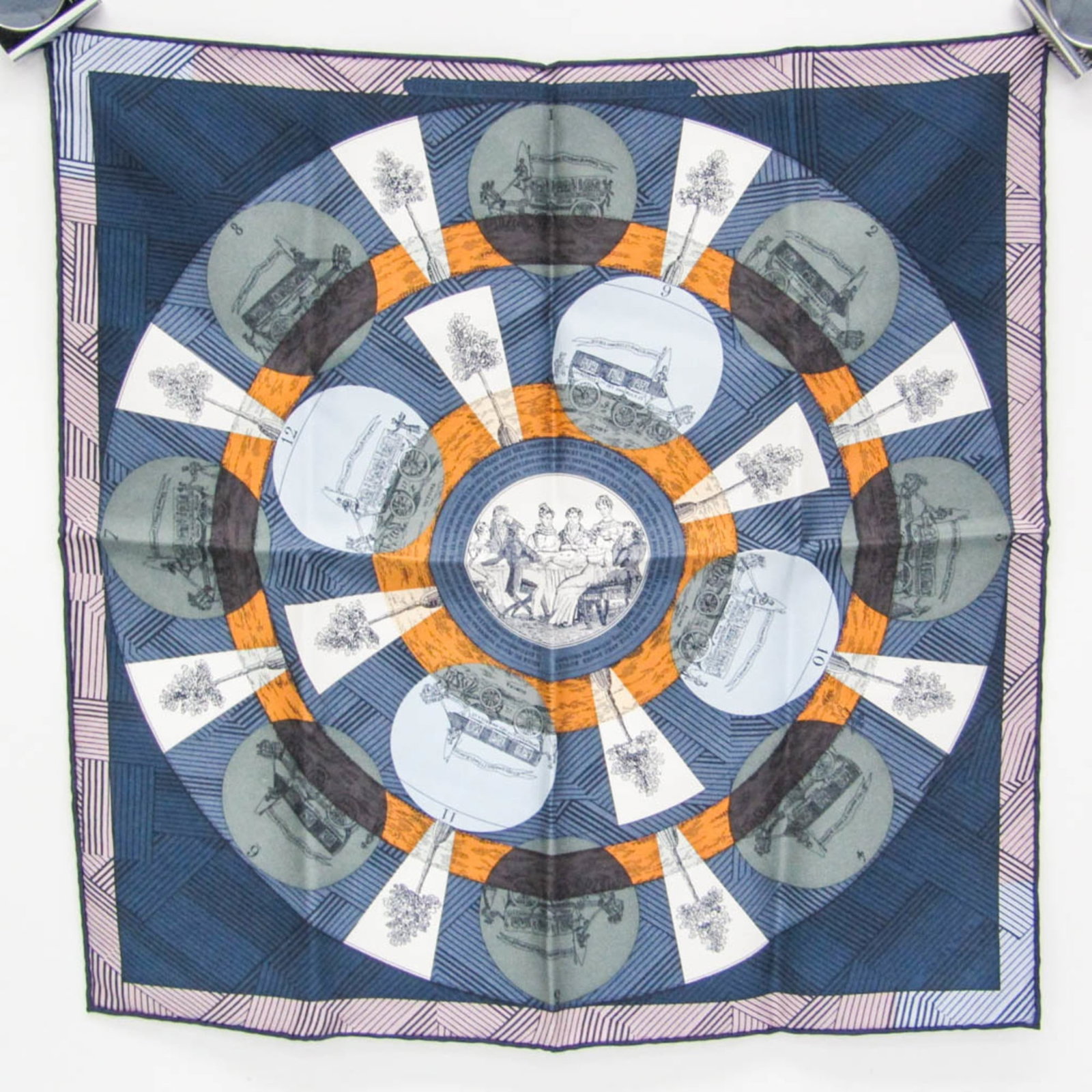 Silk Hermes Scarf 100%: Silk Hermes Scarf 100% Silk Hermes Scarf with vibrant blue, green, and orange hues. This luxurious square scarf measures 41cm x 41cm and features a lightweight silk material weighing only 100g. Its el