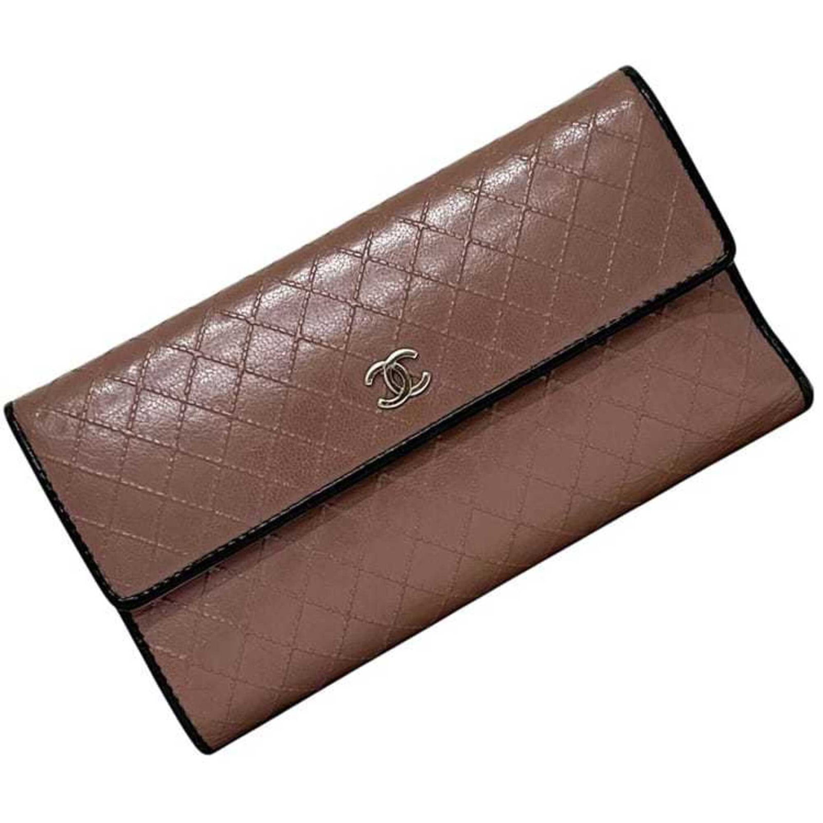 Chanel Long Tri Fold Leather Wallet: Chanel Long Tri Fold Leather Wallet The Chanel Long Tri Fold Leather Wallet is a classic design, featuring a tri-fold layout and made from high-quality leather. Its sleek black color and elegant size 