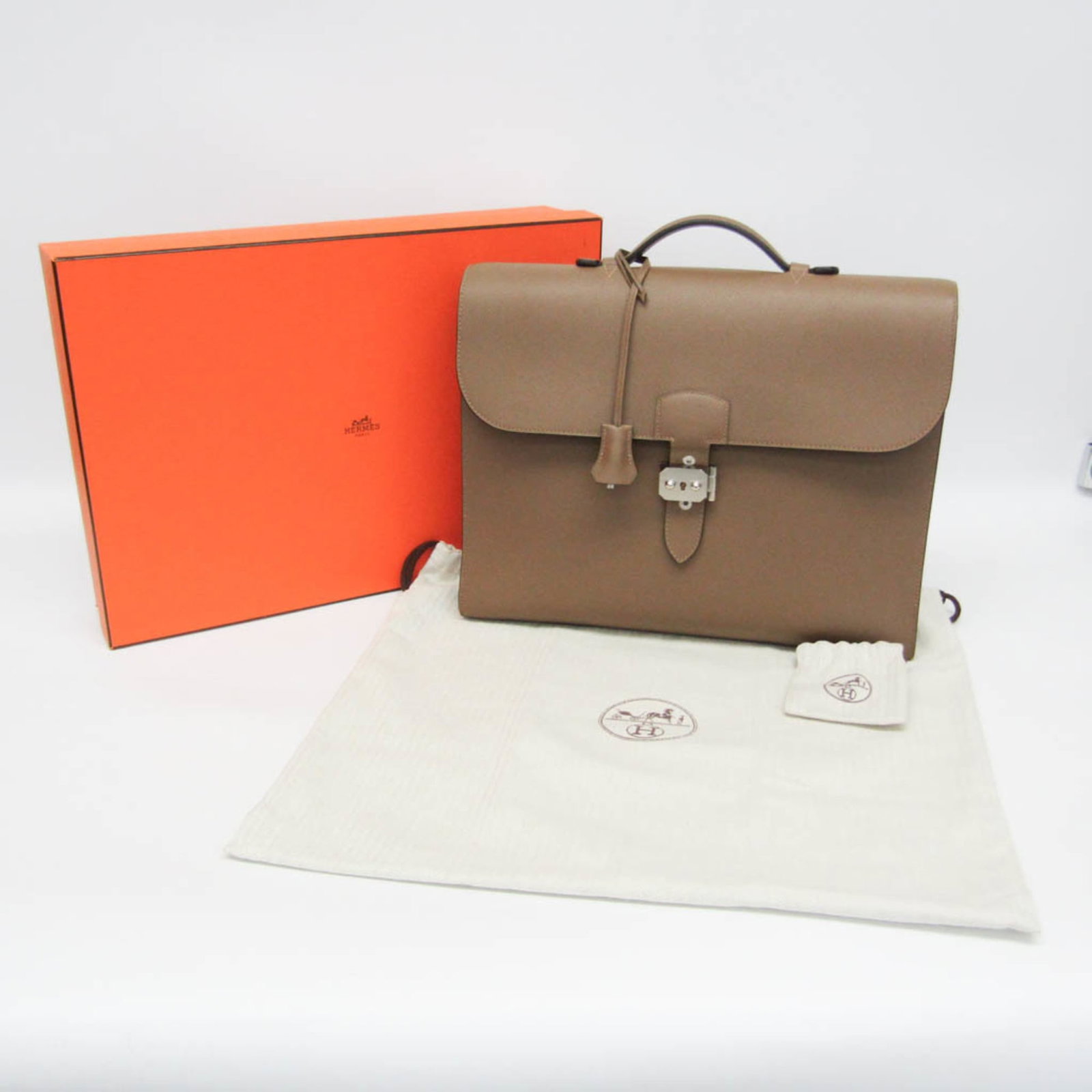 Clemence Taurillon Leather Briefcase Document Case - 2