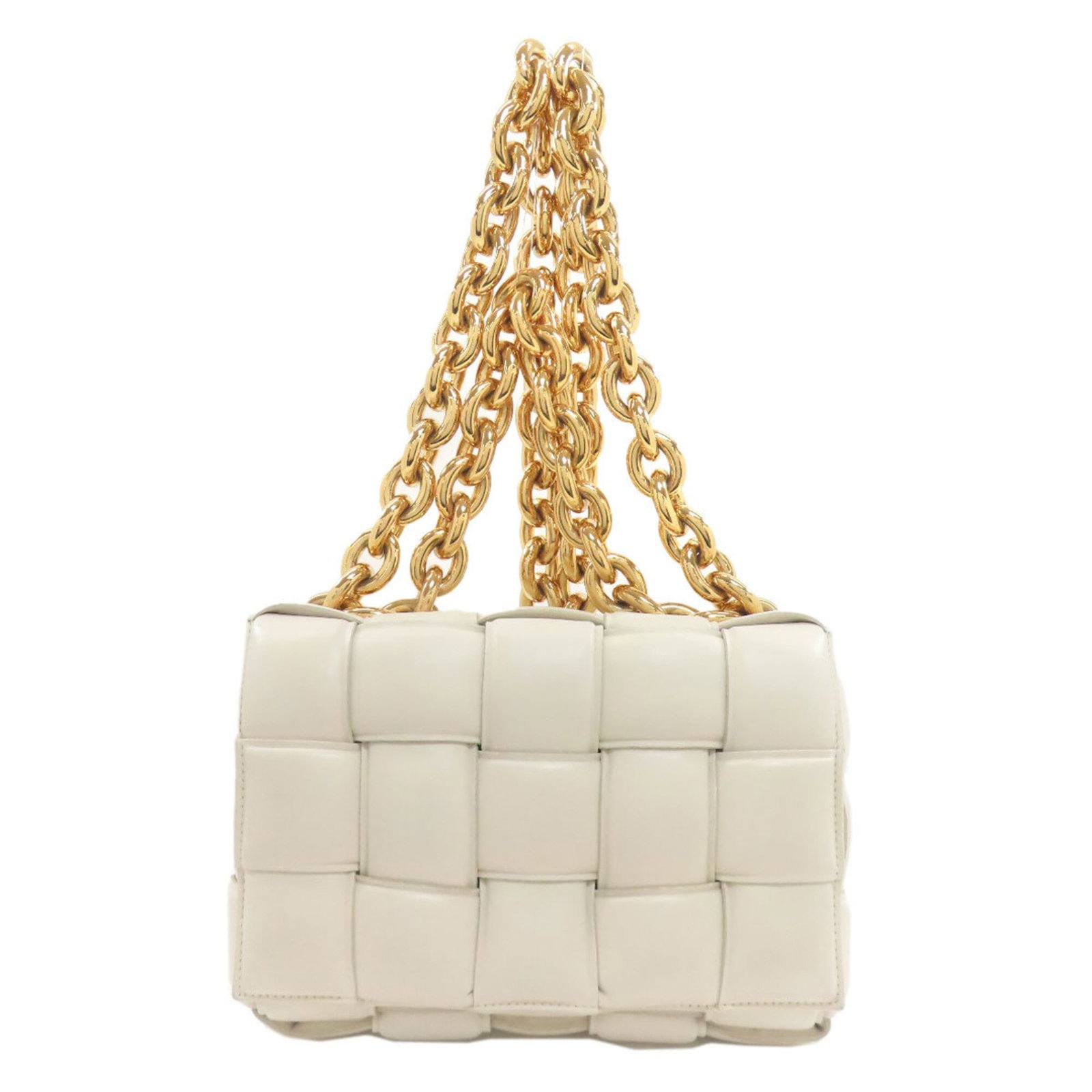 Bottega Veneta Handbag: Bottega Veneta Handbag Bottega Veneta's iconic handbag boasts a sleek white finish, measuring 20cm x 25cm x 6cm. The bag's compact size and elegant design make it a stylish addition to any wardrobe. W