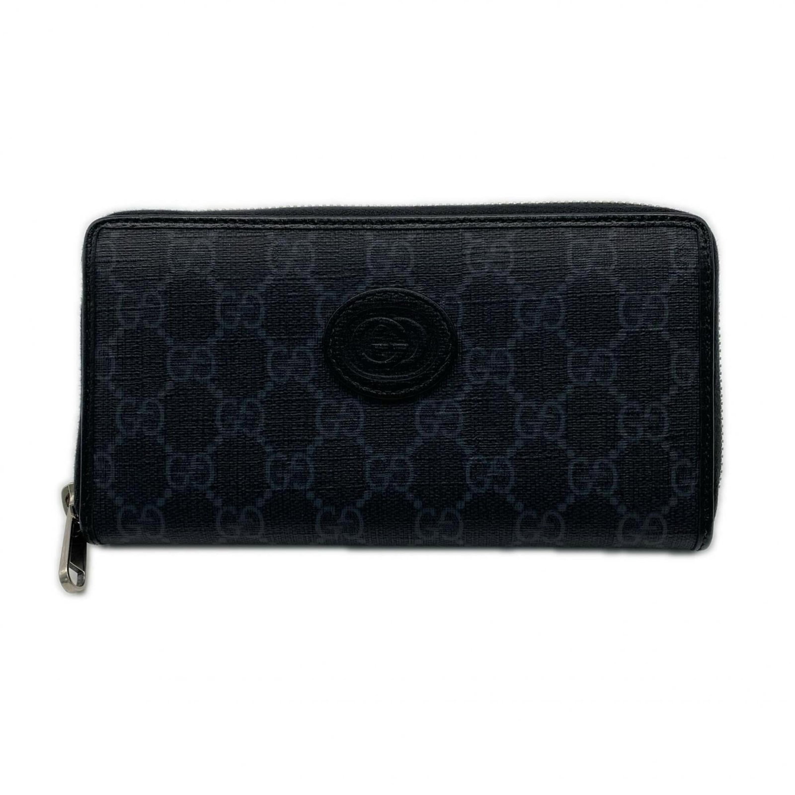 Canvas Leather Wallet Bi Fold Coated Gucci: Canvas Leather Wallet Bi Fold Coated Gucci Canvas Leather Wallet Bi Fold Coated Gucci - A stylish and practical long wallet with a bi-fold design, made from coated canvas and leather in black and gray