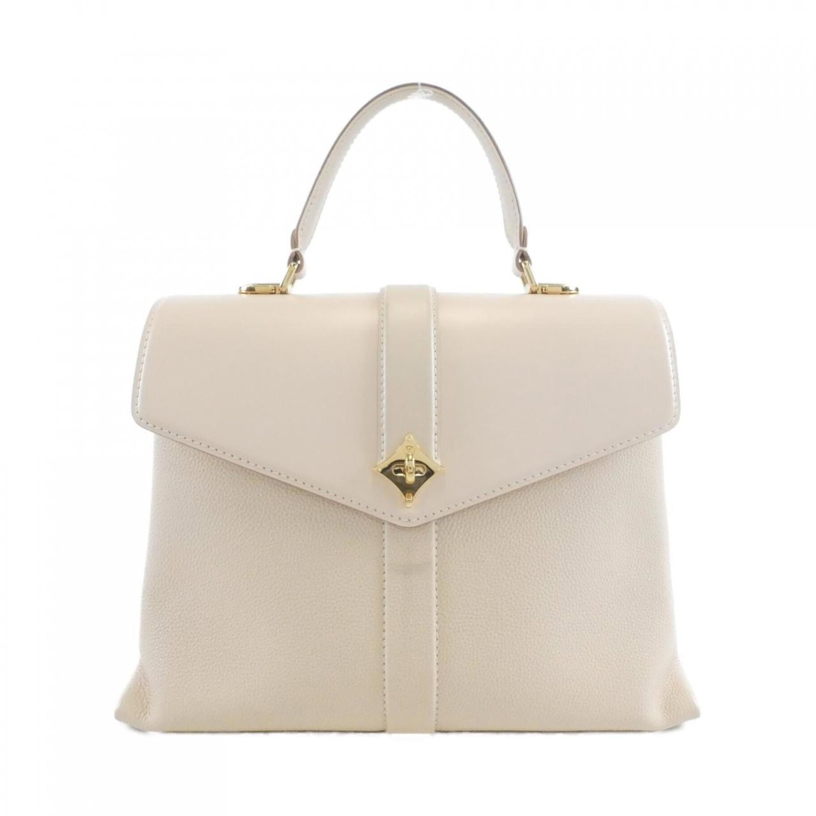 Louis Vuitton Handbag Leather: Louis Vuitton Handbag Leather Cream-colored calf leather Louis Vuitton handbag with gold hardware, measuring 23cm x 30cm x 12cm. This luxurious leather bag features a classic design and premium