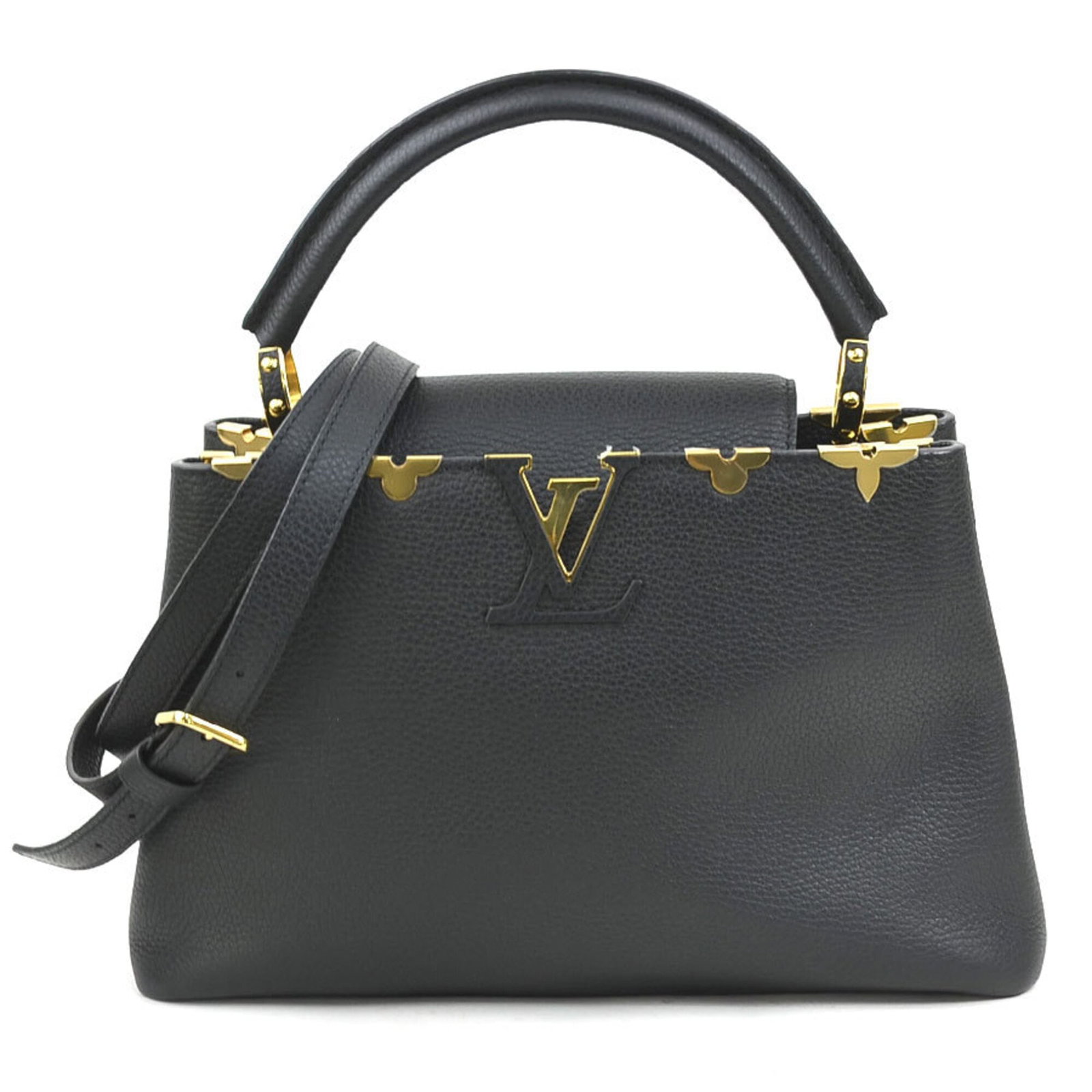 Louis Vuitton Handbag Shoulder Bag Leather: Louis Vuitton Handbag Shoulder Bag Leather Black Leather Louis Vuitton Handbag Shoulder Bag, 23cm x 32cm x 11cm. This shoulder bag features high-quality leather and a classic design from the iconic