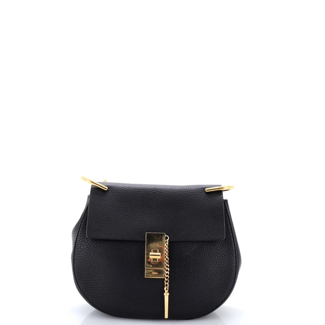 Small Leather Crossbody Chloe Drew Bag: Small Leather Crossbody Chloe Drew Bag Small Leather Crossbody Chloe Drew Bag in Black. This classic cross-body bag features genuine leather exterior, suede interior, and gold hardware, with a small s