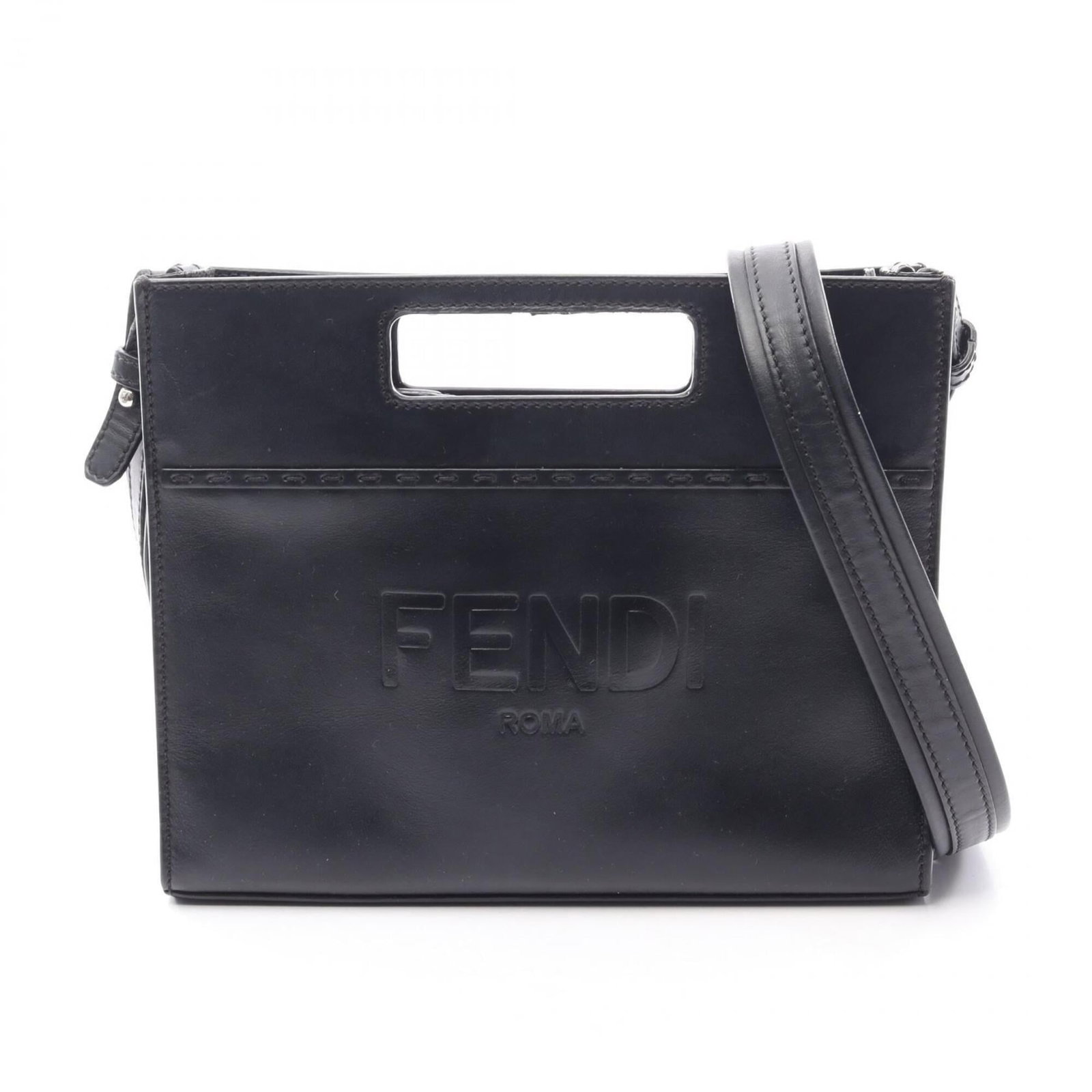 Fendi Handbag Leather: Fendi Handbag Leather Fendi Handbag Leather is made from high-quality leather, available in black. The bag measures 15.5cm x 24cm x 3.5cm and features a distinctive design. This Fendi MPN item is a