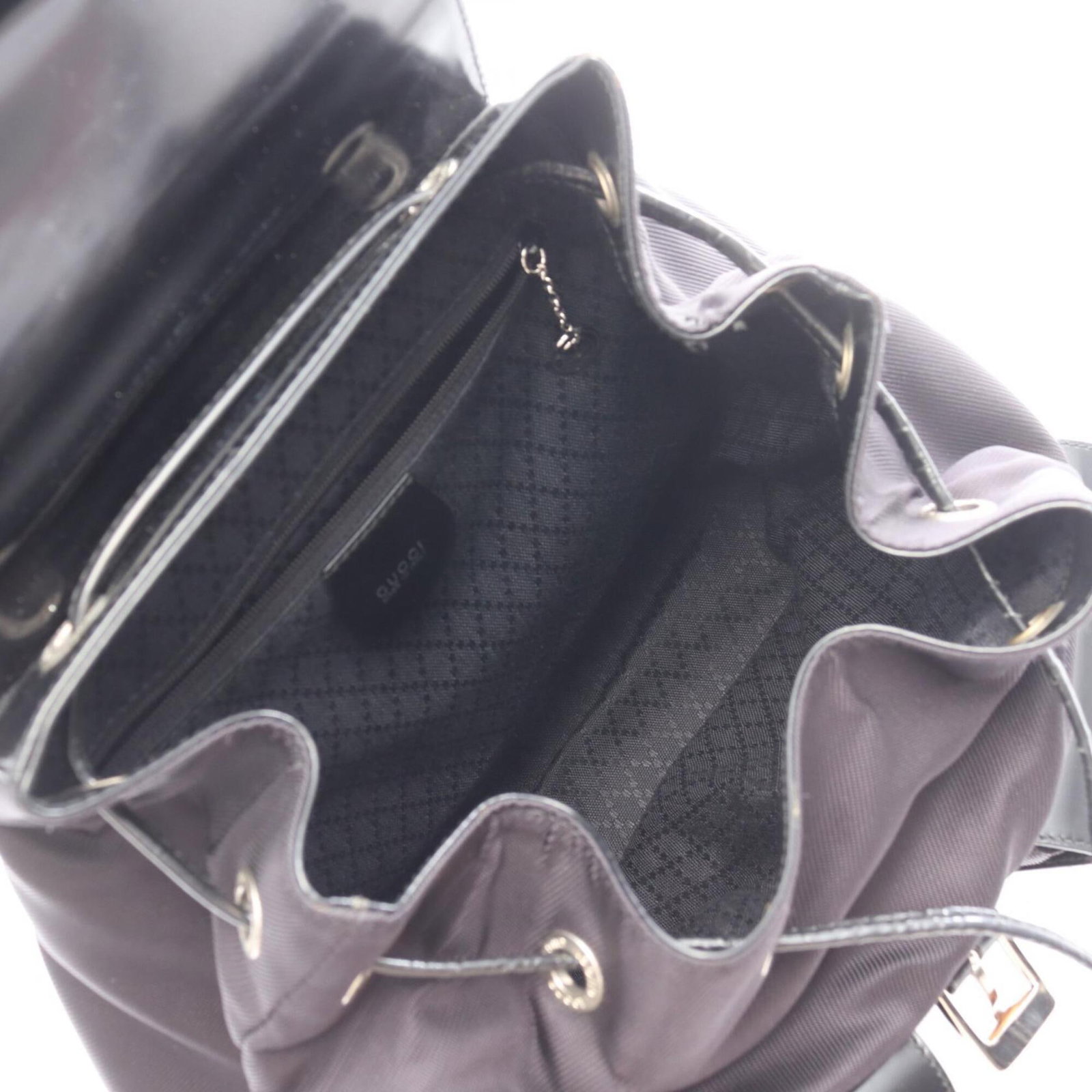Nylon Leather Backpack Handbag - 3