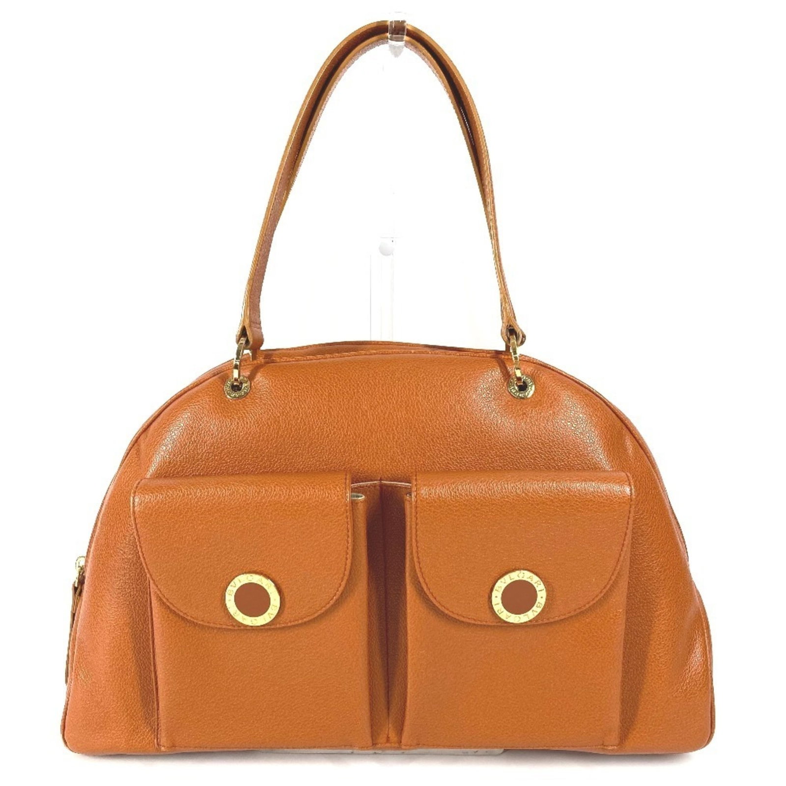 Bvlgari Boston Bag Shoulder Bag Leather: Bvlgari Boston Bag Shoulder Bag Leather Bvlgari Boston Bag Shoulder Bag Leather is a high-quality, brown leather shoulder bag with a zipper closure. Measuring 23cm x 37.5cm x 11cm, it offers ample