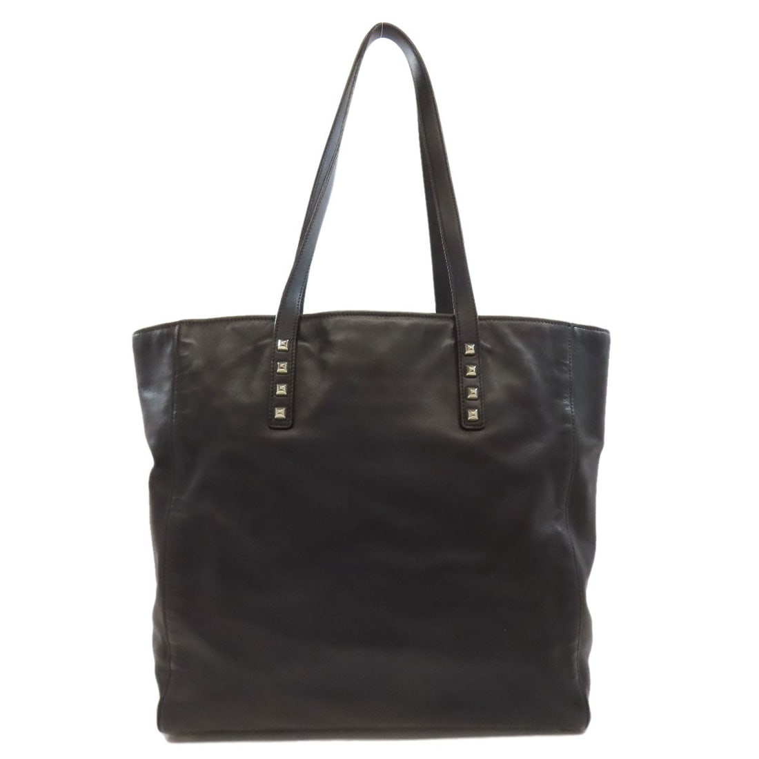 Miumiu Logo Studs Tote Bag Leather - 2