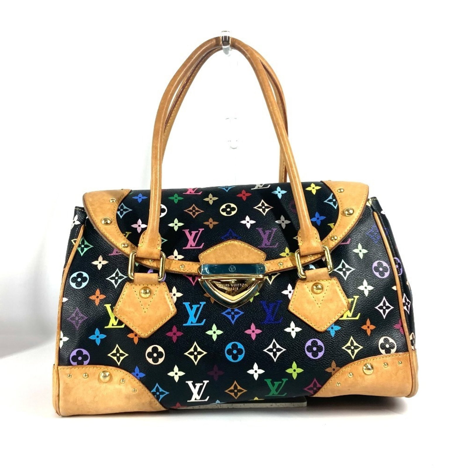Handbag canvas tote bag multicolore monogram Louis Vuitton shoulder: Handbag canvas tote bag multicolore monogram Louis Vuitton shoulder Canvas tote bag in multicolore monogram Louis Vuitton design, featuring black and multi-color accents. Made from canvas material wit