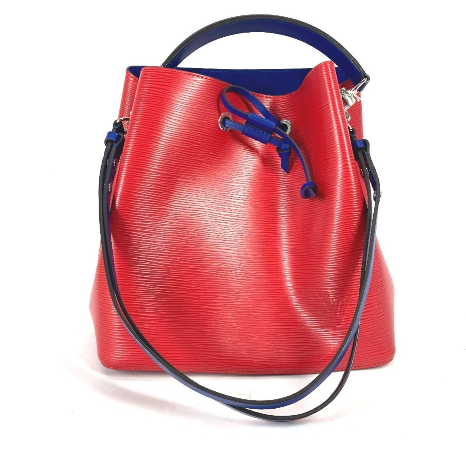 Louis Vuitton Handbag Shoulder Bag Epi Leather: Louis Vuitton Handbag Shoulder Bag Epi Leather The Louis Vuitton NeoNoe Epi Leather shoulder bag boasts a striking bicolor design featuring blue, Coquelicots, and red hues. Made from high-quality Epi