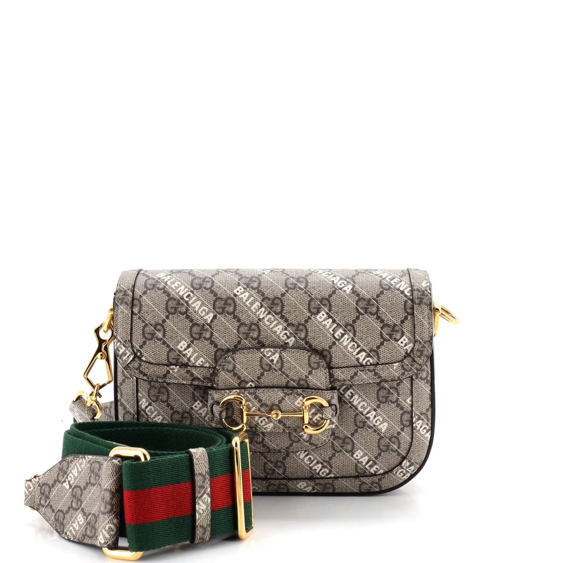 Gucci x Balenciaga The Hacker Project Horsebit 1955 Shoulder Bag GG Coated: Gucci x Balenciaga The Hacker Project Horsebit 1955 Shoulder Bag GG Coated The Gucci x Balenciaga The Hacker Project Horsebit 1955 Shoulder Bag GG Coated is a stylish and versatile mini shoulder bag. 
