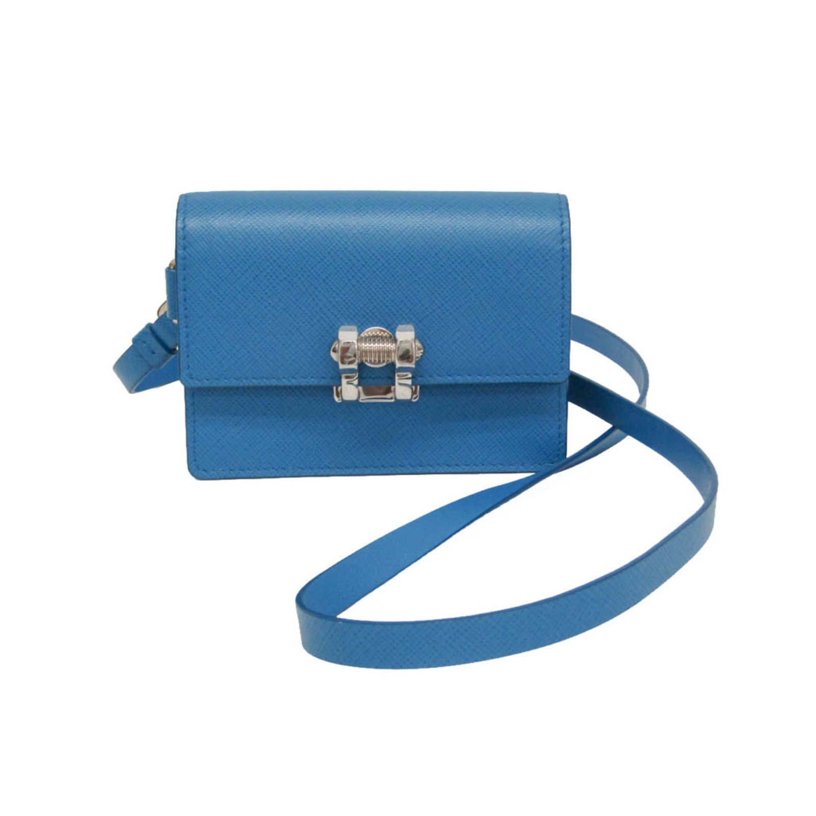 Shoulder Bag Leather Prada Pouch: Shoulder Bag Leather Prada Pouch Saffiano leather construction provides durability and sophistication to this sleek Prada mini pouch, featuring a secure fastener closure and adjustable strap for a cus