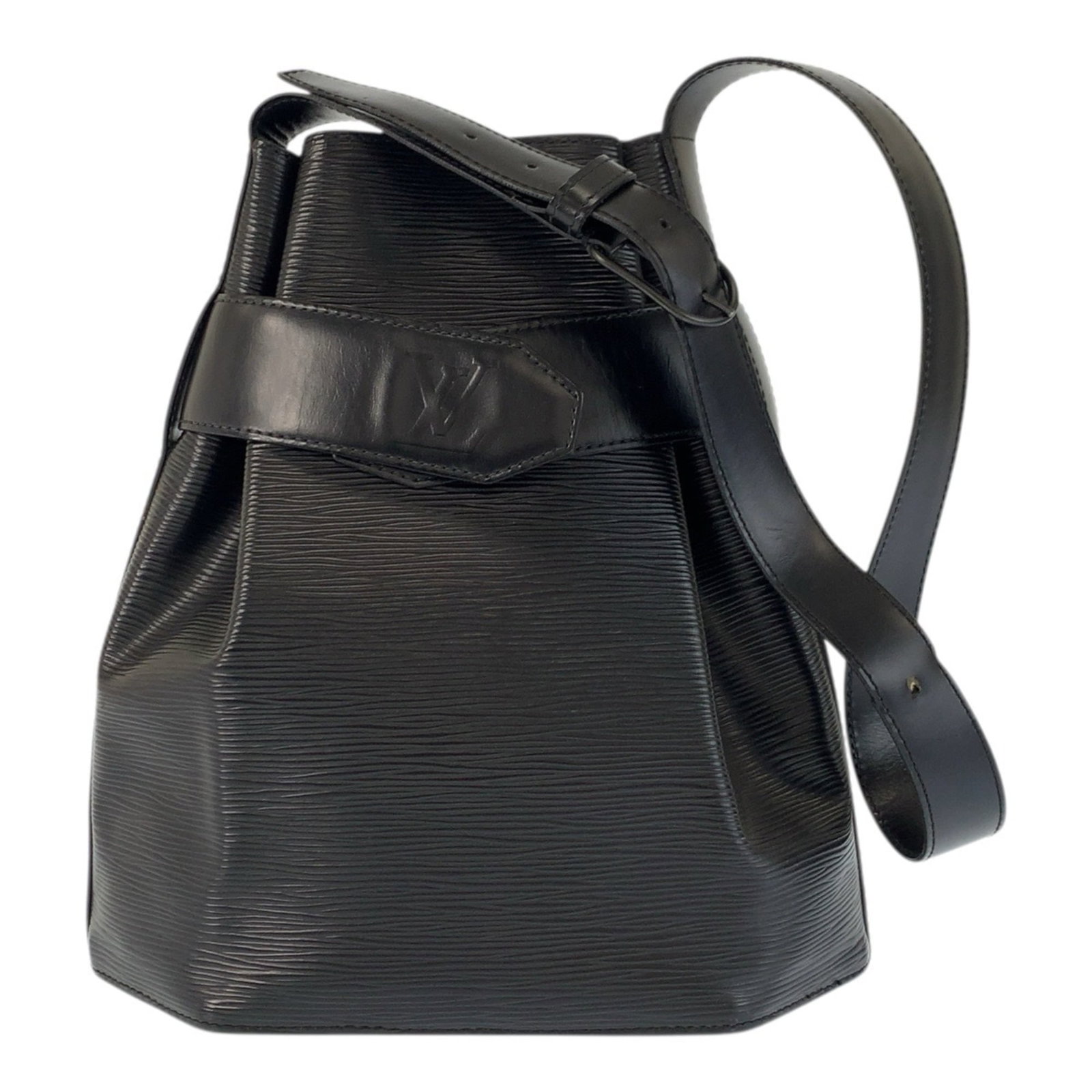 Shoulder Bag Leather Louis Vuitton: Shoulder Bag Leather Louis Vuitton Black Leather Louis Vuitton Shoulder Bag. Made from high-quality leather, this classic shoulder bag features a timeless design with clean lines and a sleek black fin