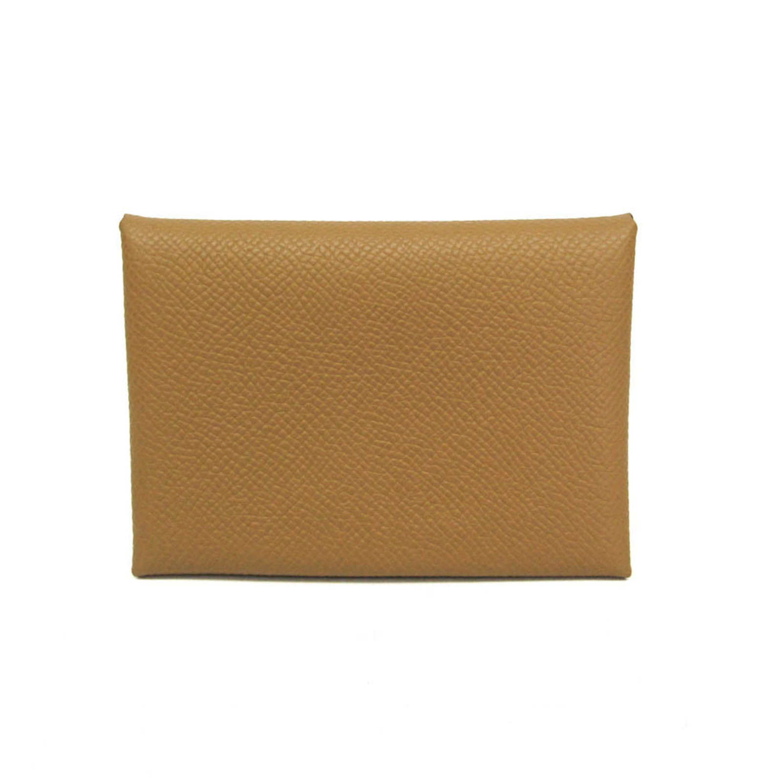 Hermes Card Case Epsom Leather: Hermes Card Case Epsom Leather Sesame-colored Epsom leather card case from Hermes, featuring a snap fastener closure and button pocket for added convenience. This compact accessory measures 7cm x