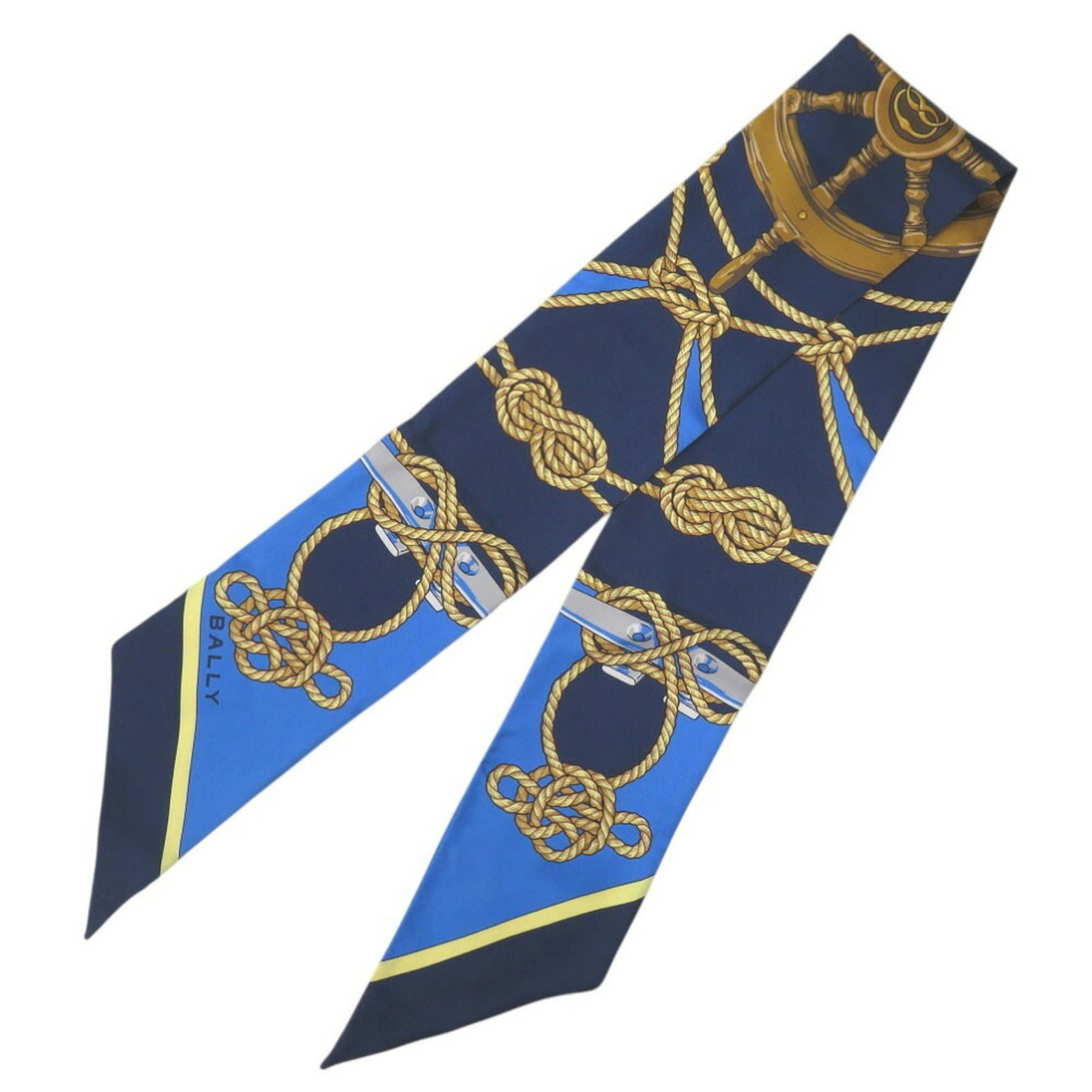 Silk scarf by Bally: Silk scarf by Bally Silk scarf by Bally, crafted in Italy with a vibrant blue hue and made from luxurious silk. The scarf measures 1.27m x 50'' and comes in a sturdy box for storage. A beautiful