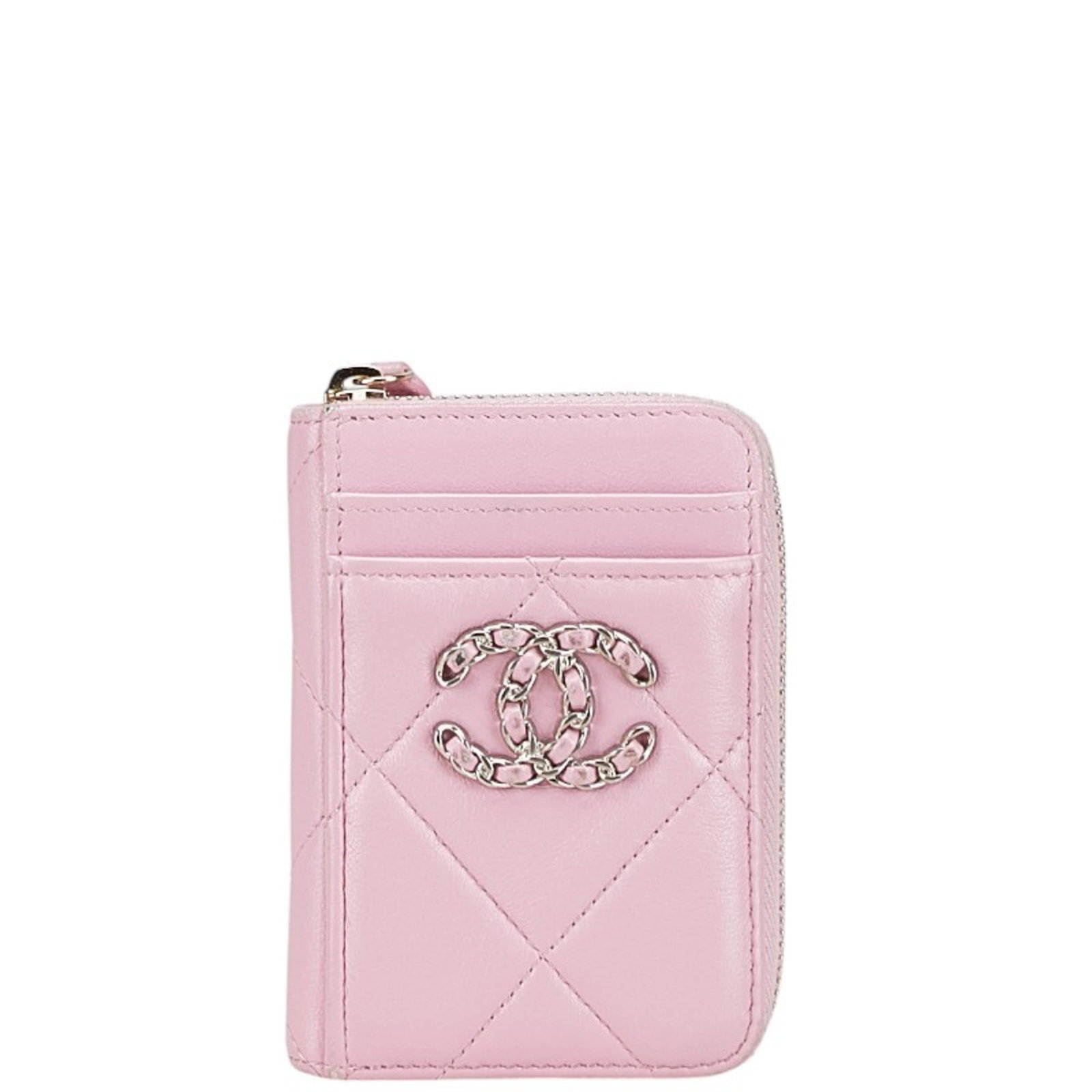 Chanel Coin Purse/ Coin Case: Chanel Coin Purse/ Coin Case The Chanel Matelasse Coin Purse/ Coin Case features a soft pink hue and an open closure, making it a stylish accessory for everyday use. Measuring 7.7cm x 10.5cm x 2cm,