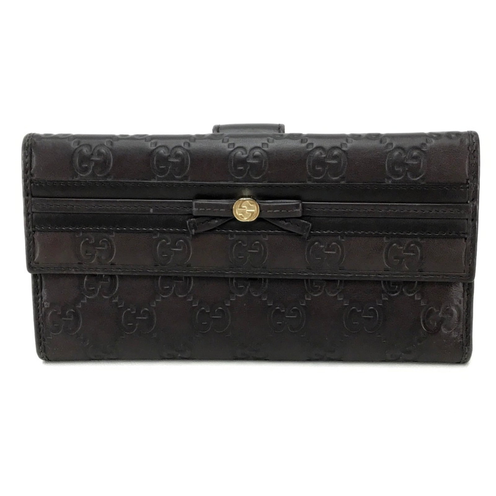 Gucci wallet leather tri fold: Gucci wallet leather tri fold Dark brown Gucci leather tri-fold wallet with clean lines and classic design. Made from high-quality leather, it measures 10cm x 19cm / 3.93'' x 7.48''. The simple yet el