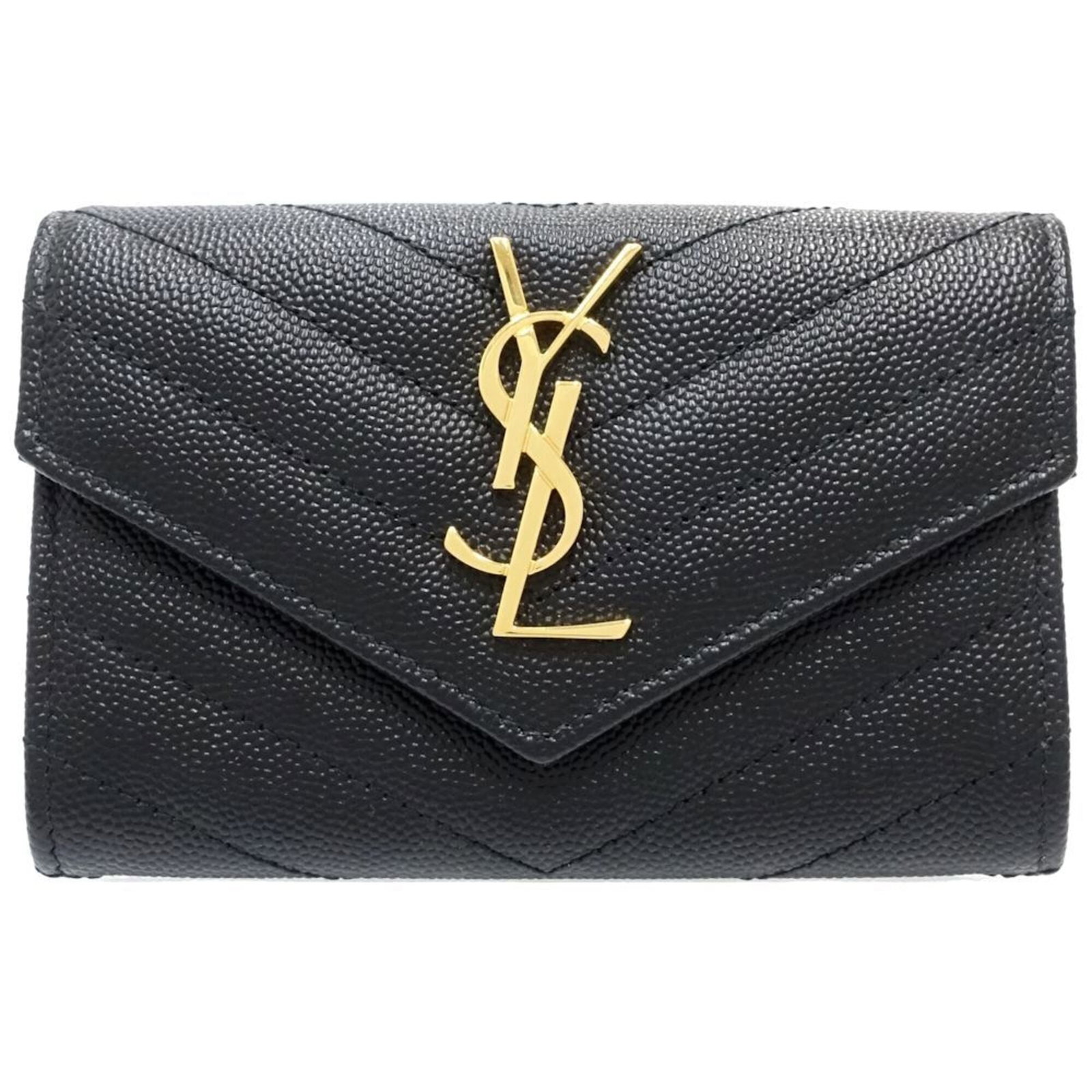 Saint Laurent Leather Business Card Case: Saint Laurent Leather Business Card Case Saint Laurent Leather Business Card Case in Black features sleek, high-quality leather construction with precise dimensions at 9.5cm x 13.5cm x 3cm. The