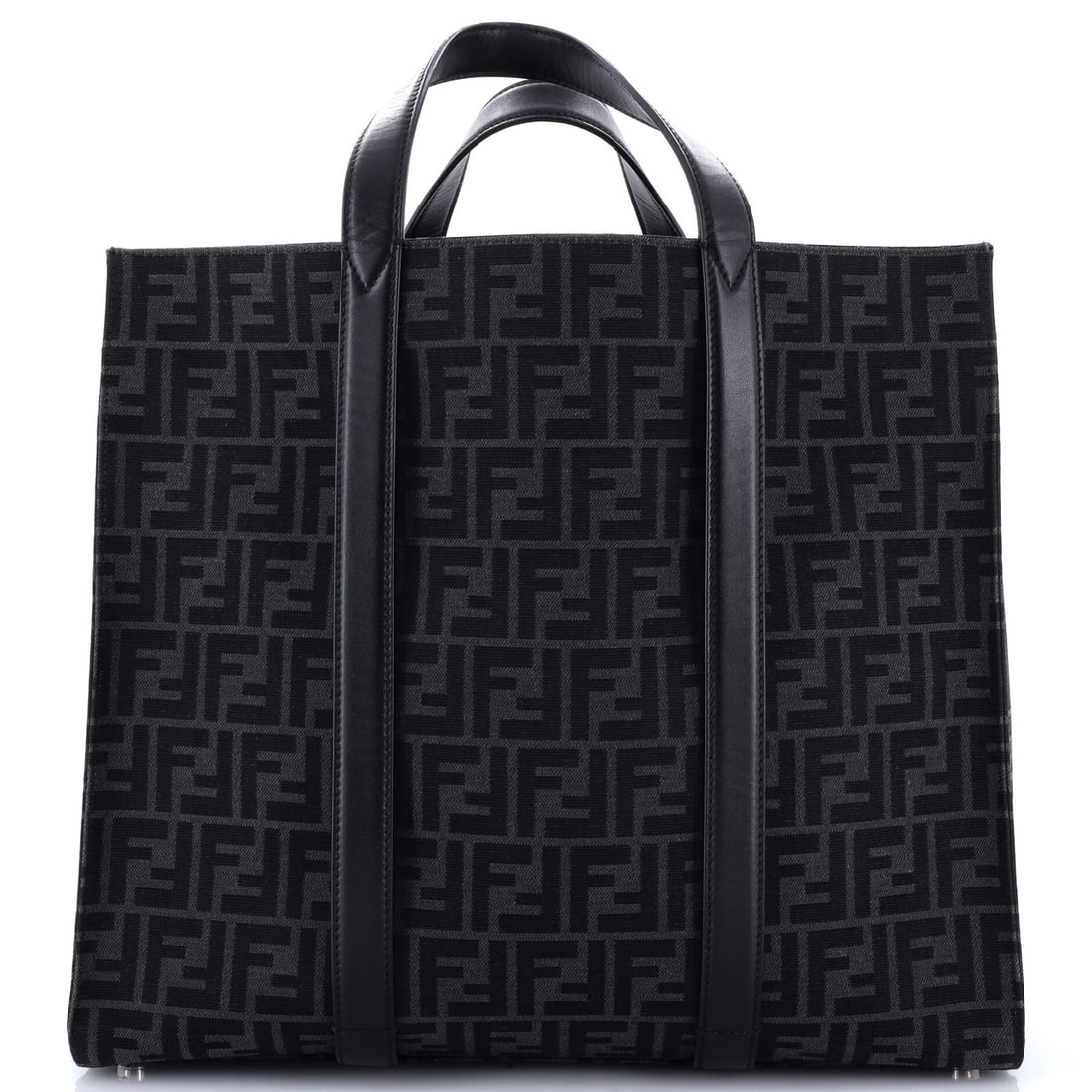 Tote Shopper Large Canvas Zucca Fendi: Tote Shopper Large Canvas Zucca Fendi Black canvas Fendi Shopper Tote Zucca Large measures 14" high, 16" wide, and 7.5" deep with a 6" handle drop and 17-20" strap drop. This large tote features a