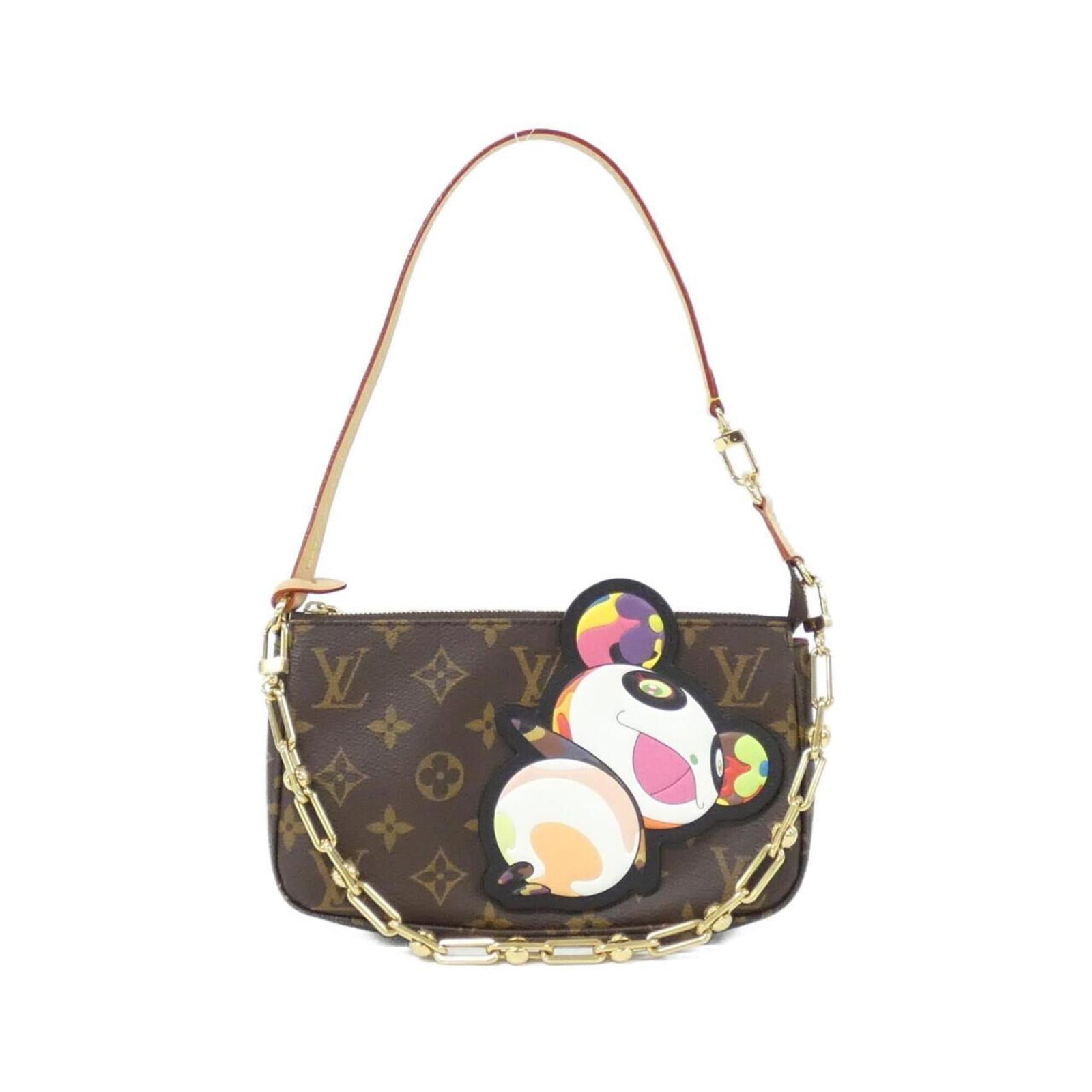 Canvas coated pouch by Louis Vuitton: Canvas coated pouch by Louis Vuitton Marron coated canvas, gold hardware, and the iconic Louis Vuitton design come together in this stylish pochette pouch. Made from high-quality coated canvas, it mea