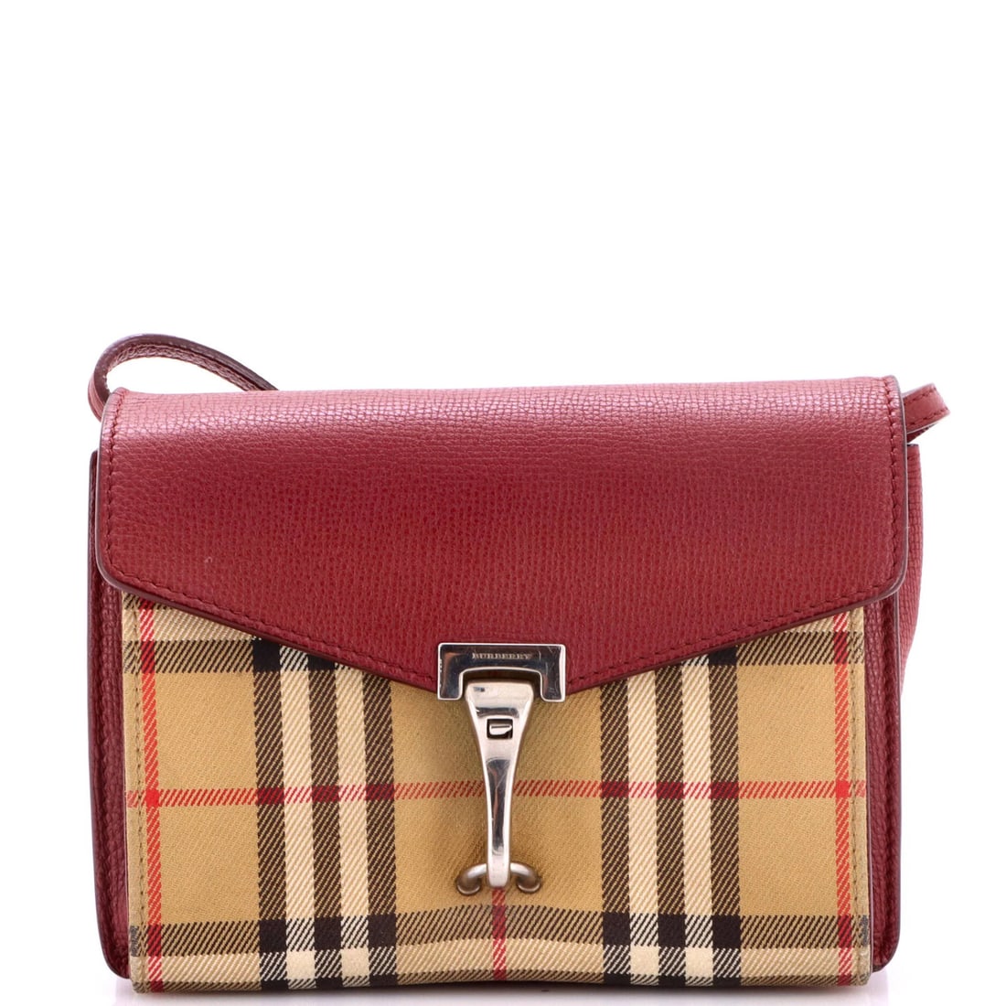 Burberry Macken leather canvas vintage check baby crossbody bag (1 of 8)
