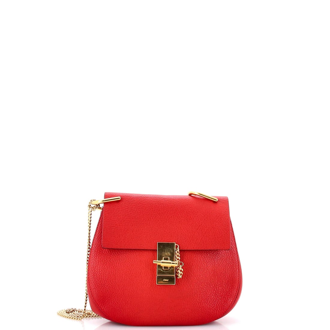 Small Leather Crossbody Chloe Drew Bag: Small Leather Crossbody Chloe Drew Bag Small Leather Crossbody Chloe Drew Bag in Red.This small leather crossbody bag features a classic design with a bold red exterior and neutral suede interior. Wit