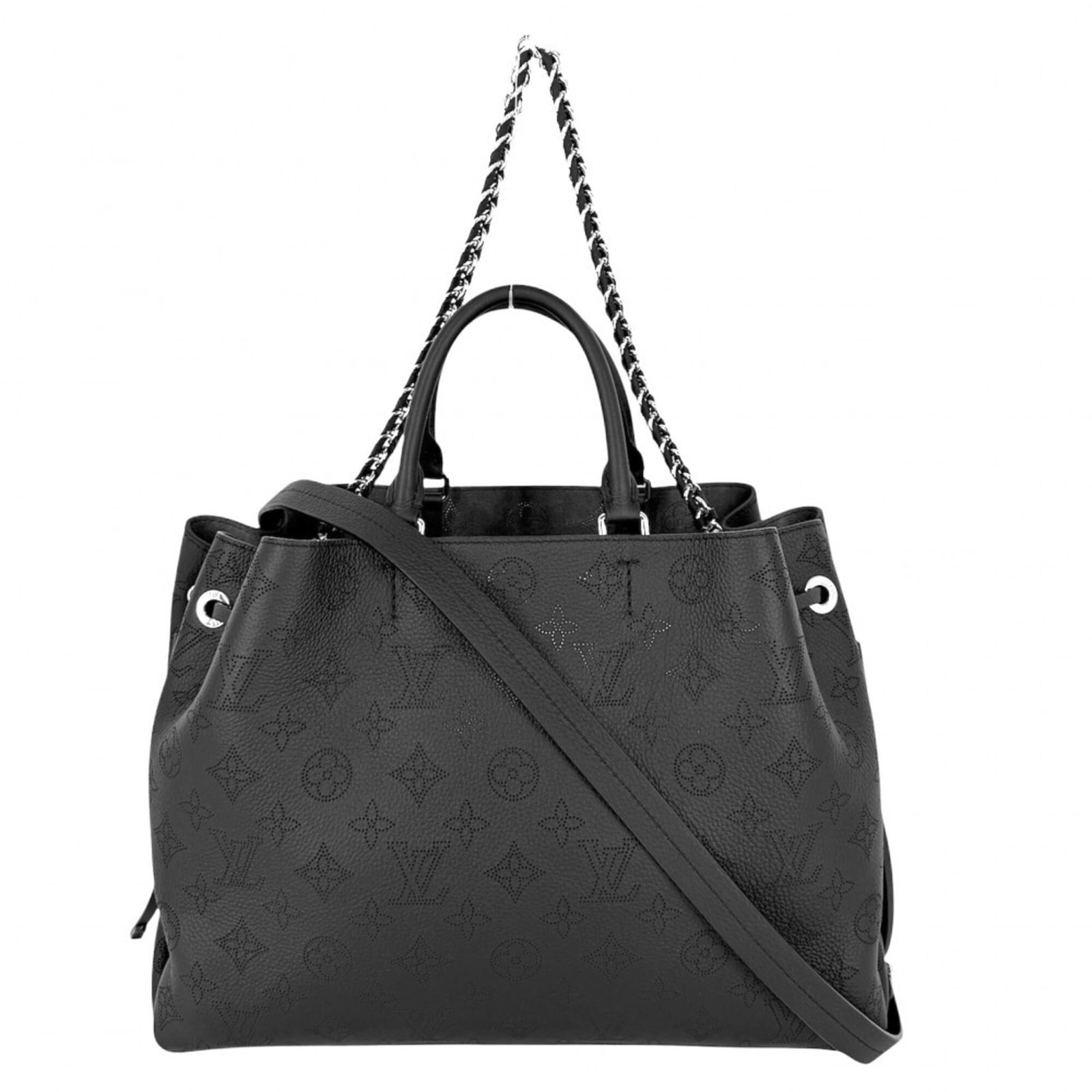 Mahina Leather Louis Vuitton Monogram Shoulder Bag: Mahina Leather Louis Vuitton Monogram Shoulder Bag Monogrammed Mahina leather Louis Vuitton shoulder bag with classic design, featuring the iconic LV monogram pattern in Noir color. This stylish and