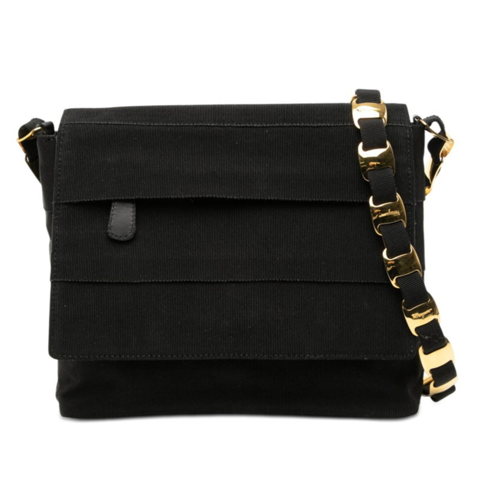 Canvas shoulder bag Salvatore Ferragamo: Canvas shoulder bag Salvatore Ferragamo Canvas shoulder bag Salvatore Ferragamo bears a signature and features a classic design with a black canvas material, making it a timeless accessory for women.