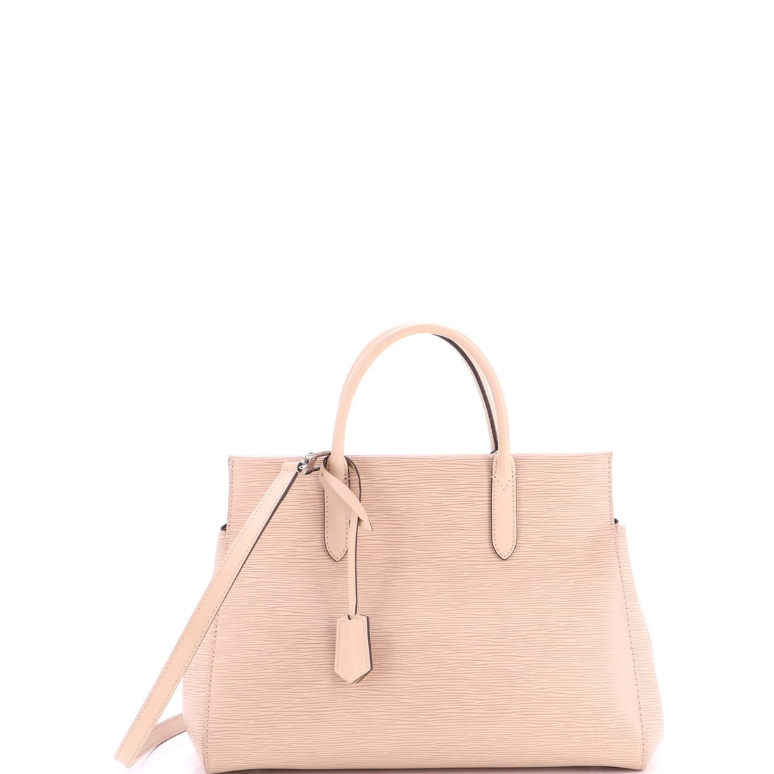 Louis Vuitton Marly Handbag Epi Leather MM: Louis Vuitton Marly Handbag Epi Leather MM The Louis Vuitton Marly Handbag Epi Leather MM features neutral exterior color, scuffs, and creases, with a classic design and silver hardware. This satchel 