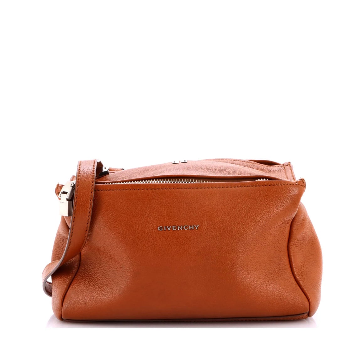 Small Leather Bag Pandora Givenchy: Small Leather Bag Pandora Givenchy Small Leather Bag Givenchy in Brown. This brown leather satchel features a small size with a handle drop of 6" and interior measurements of 6.5" x 10.5" x 6". The