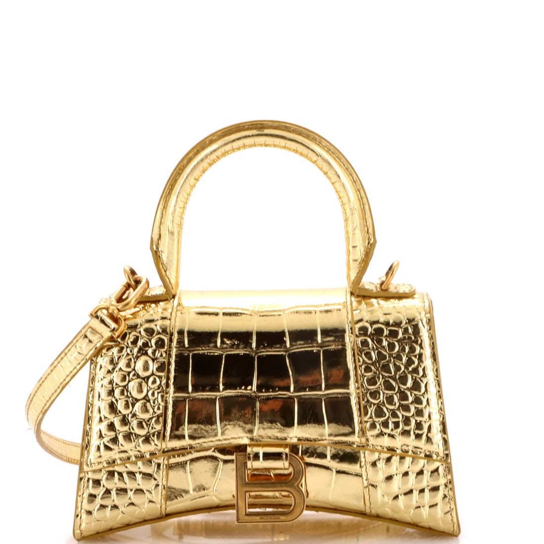 Balenciaga Hourglass Top Handle Bag Crocodile Embossed Leather XS (1 of 8)