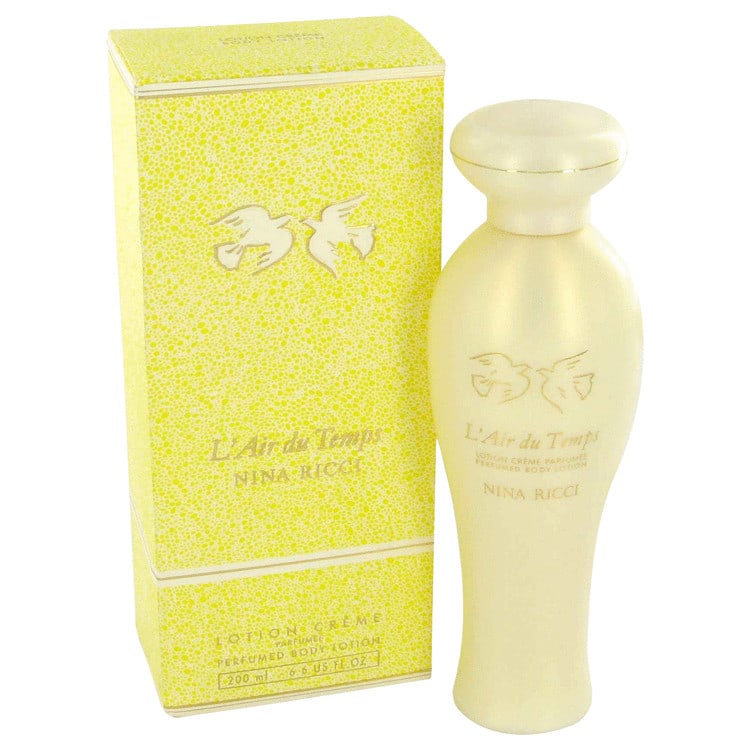 L'Air Du Temps by Nina Ricci Body Lotion 6.6 oz: L'Air Du Temps by Nina Ricci Body Lotion 6.6 oz L'Air Du Temps by Nina Ricci Body Lotion is a refined, flowery fragrance launched in 1948. This feminine scent features a blend of gardenia, musk, rose,